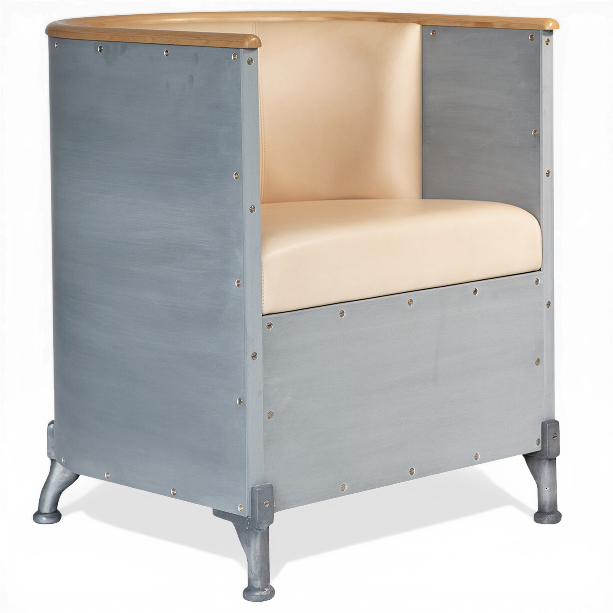 Källemo - Aluminium ETCH Tärnsjöläder Natur, Etch Aluminium, Armrest Beech - Fåtöljer - Mats Theselius - Silver,Träfärgad - Läder/Metall/Trä | Möbler - Fåtöljer Och Puffar - Fåtöljer | Möbelexperten