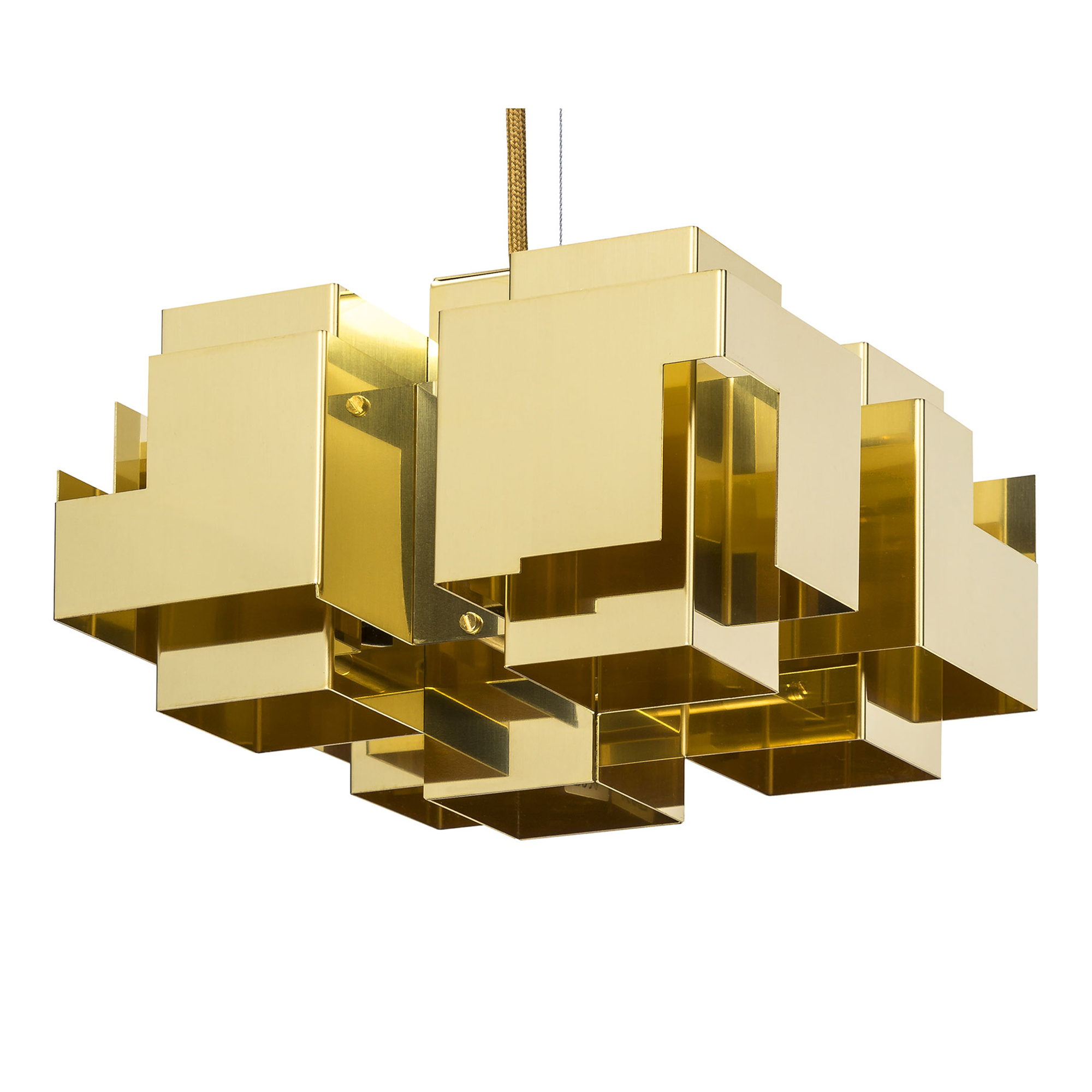 Örsjö Belysning - Skyline Pendellampa Stor - Rå polerad mässing - Pendellampor - Folkform - Guld | Belysning - Taklampor - Pendellampor | Möbelexperten