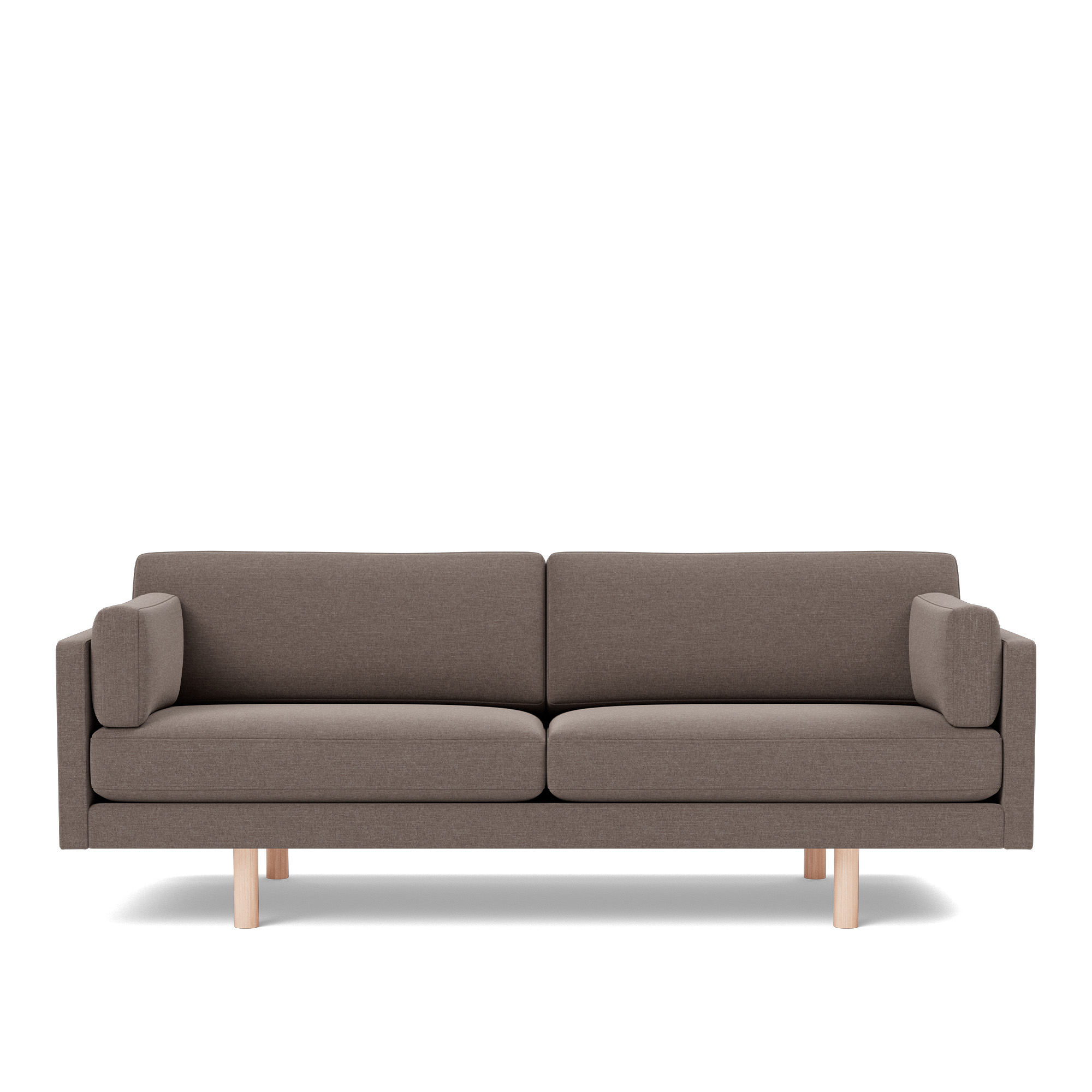 Fredericia Furniture - EJ220 Sofa - 3 seater - 212 cm - 2 cushions - Erik 9998 Broken Grey - Down wrap - without buttons - Oak soap treated - Soffor - Erik Jørgensen