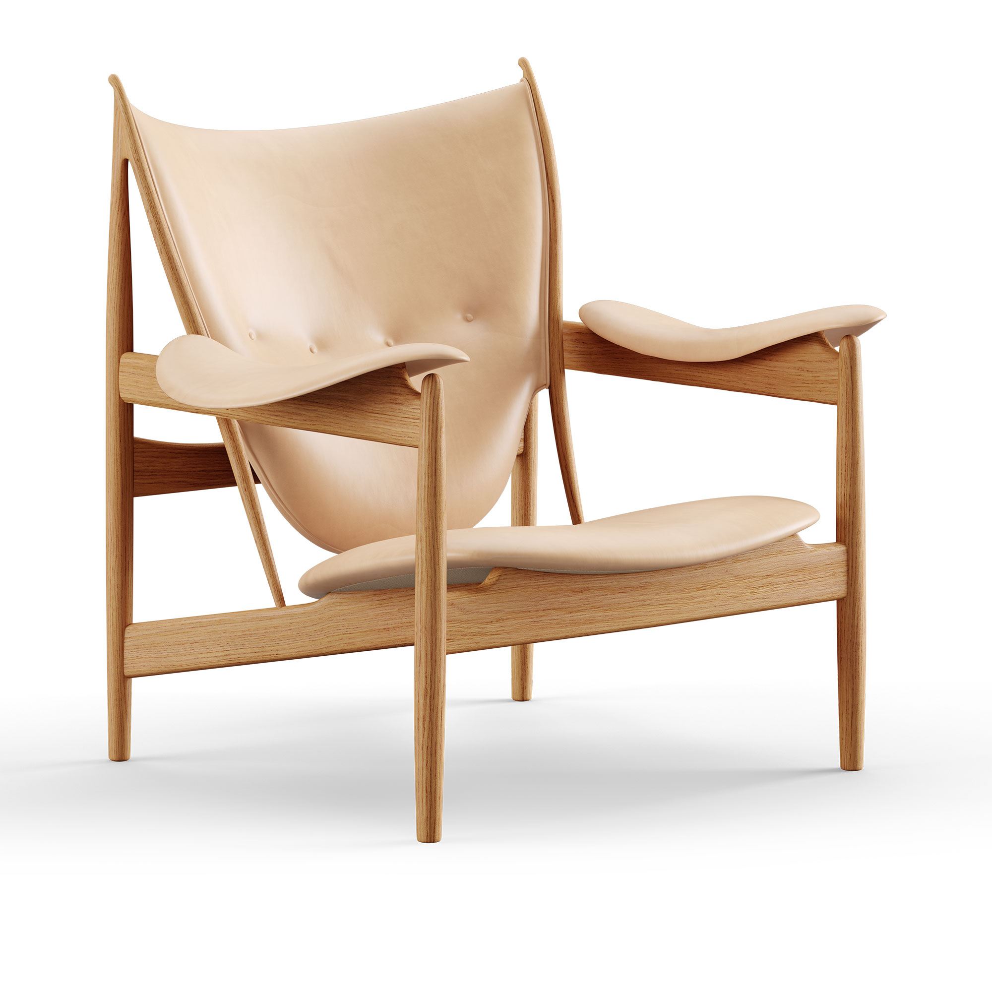 House of Finn Juhl - Chieftain Chair, Dark oiled oak, Leather Group 4 Vegetal, 90 Nature - Fåtöljer - Finn Juhl - Beige,Träfärgad - Läder/Trä | Möbler - Fåtöljer Och Puffar - Fåtöljer | Möbelexperten