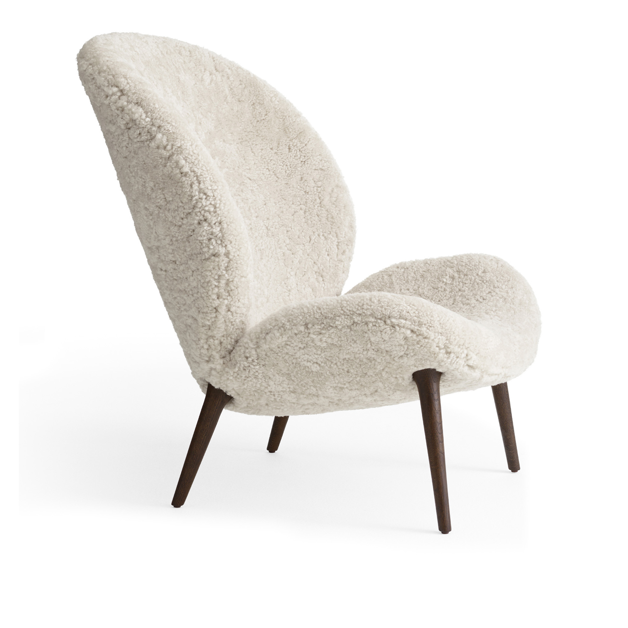 vipp - vipp466 lodge fåtölj curly 09 off-white - fåtöljer - vit