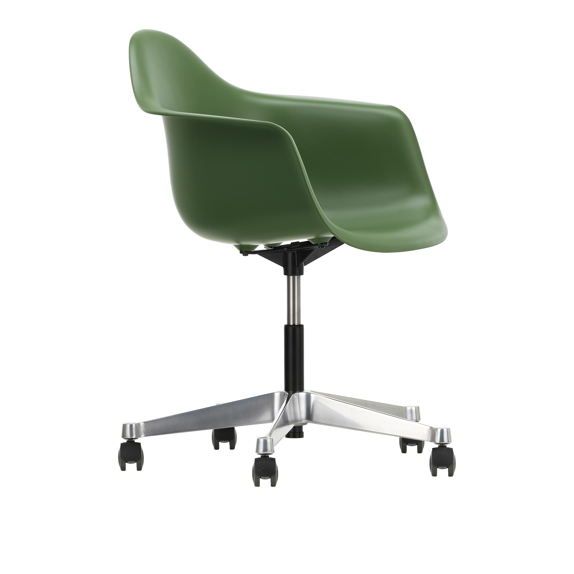 Vitra - Eames Plastic Armchair PACC - 48 Forest - Castors Soft - Skrivbordsstolar - Charles & Ray Eames - Grön