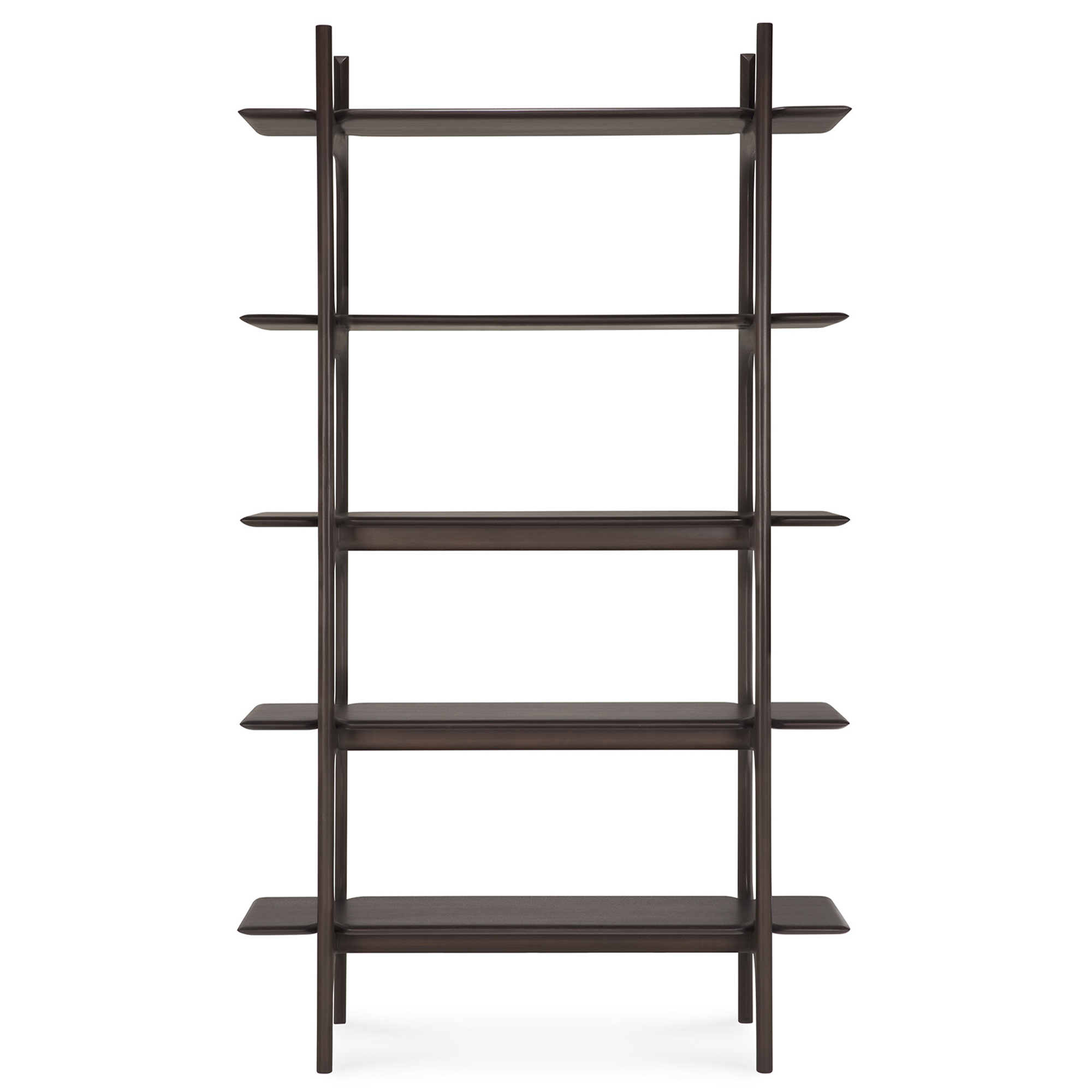 Ethnicraft - PI Rack - Varnished Mahogany - Dark Brown 110/39/187 - Hyllor - Alain Van Havre - Brun - Trä | Möbler - Förvaring Och Hyllor - Hyllor | Möbelexperten