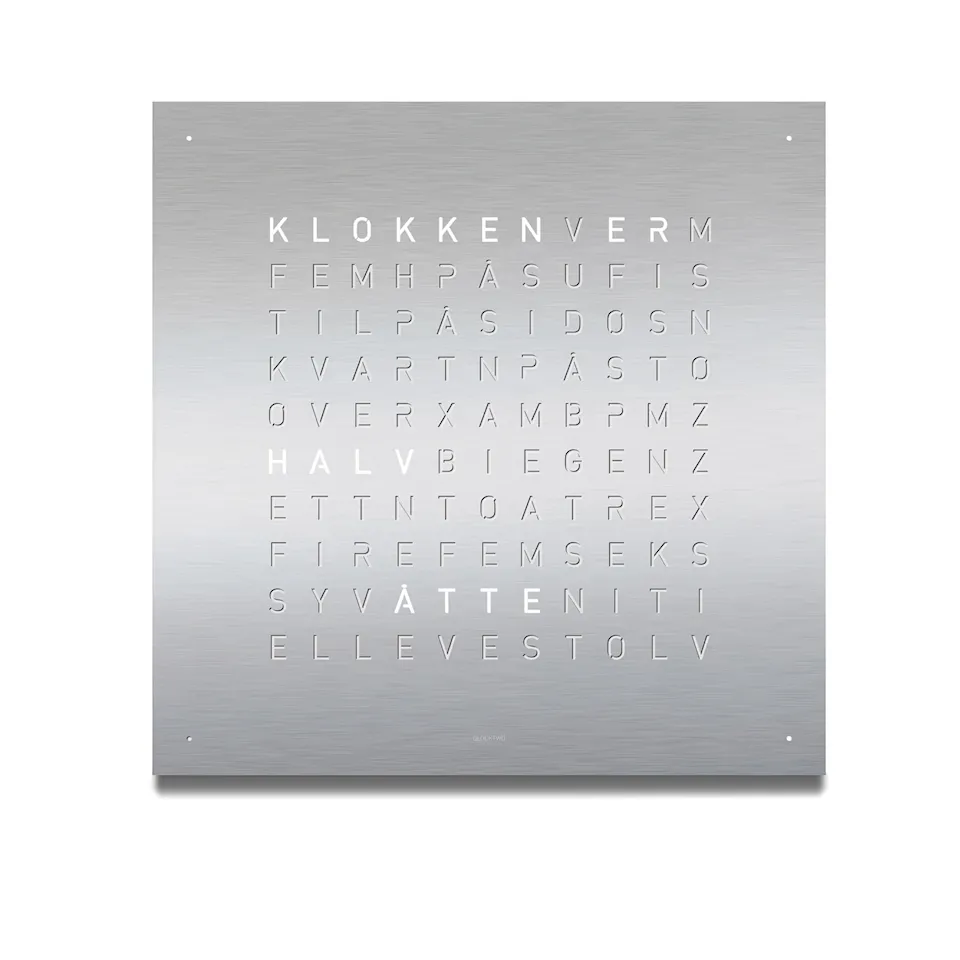 Qlocktwo Earth 90 Stainless Steel - Brushed