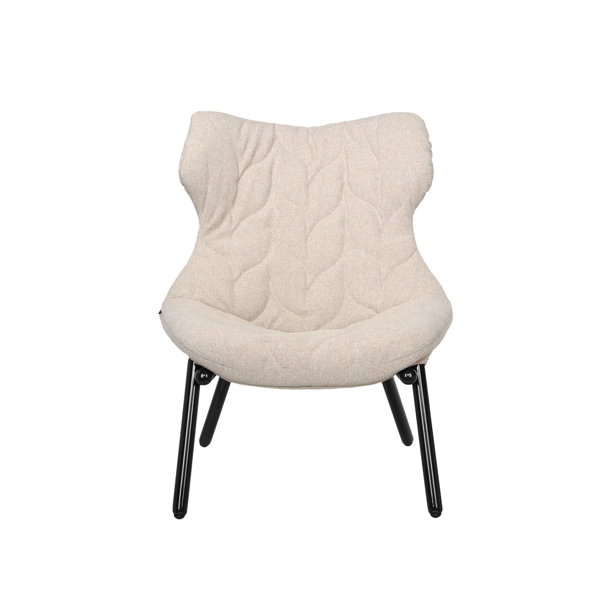 Kartell - Foliage 6086, Trevira Beige, Black Legs - Fåtöljer - Patricia Urquiola - Beige - Metall/Textilmaterial/Plast