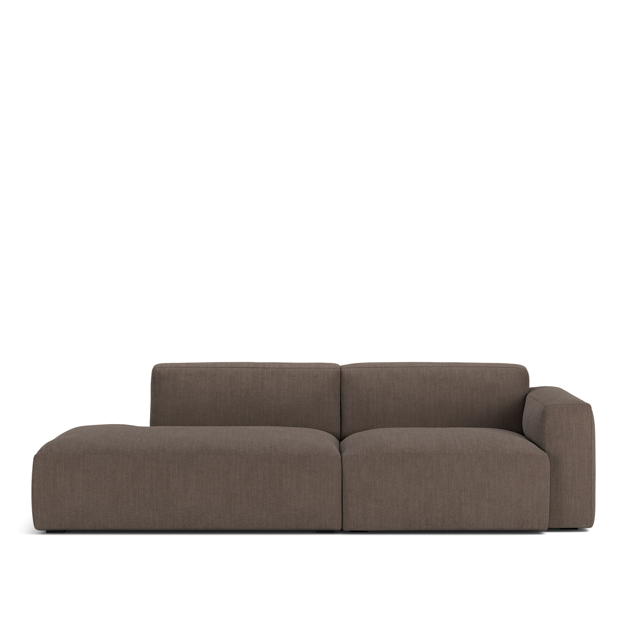 no ga - brick 2-seater open end left shadow dark brown removable upholstery - soffor
