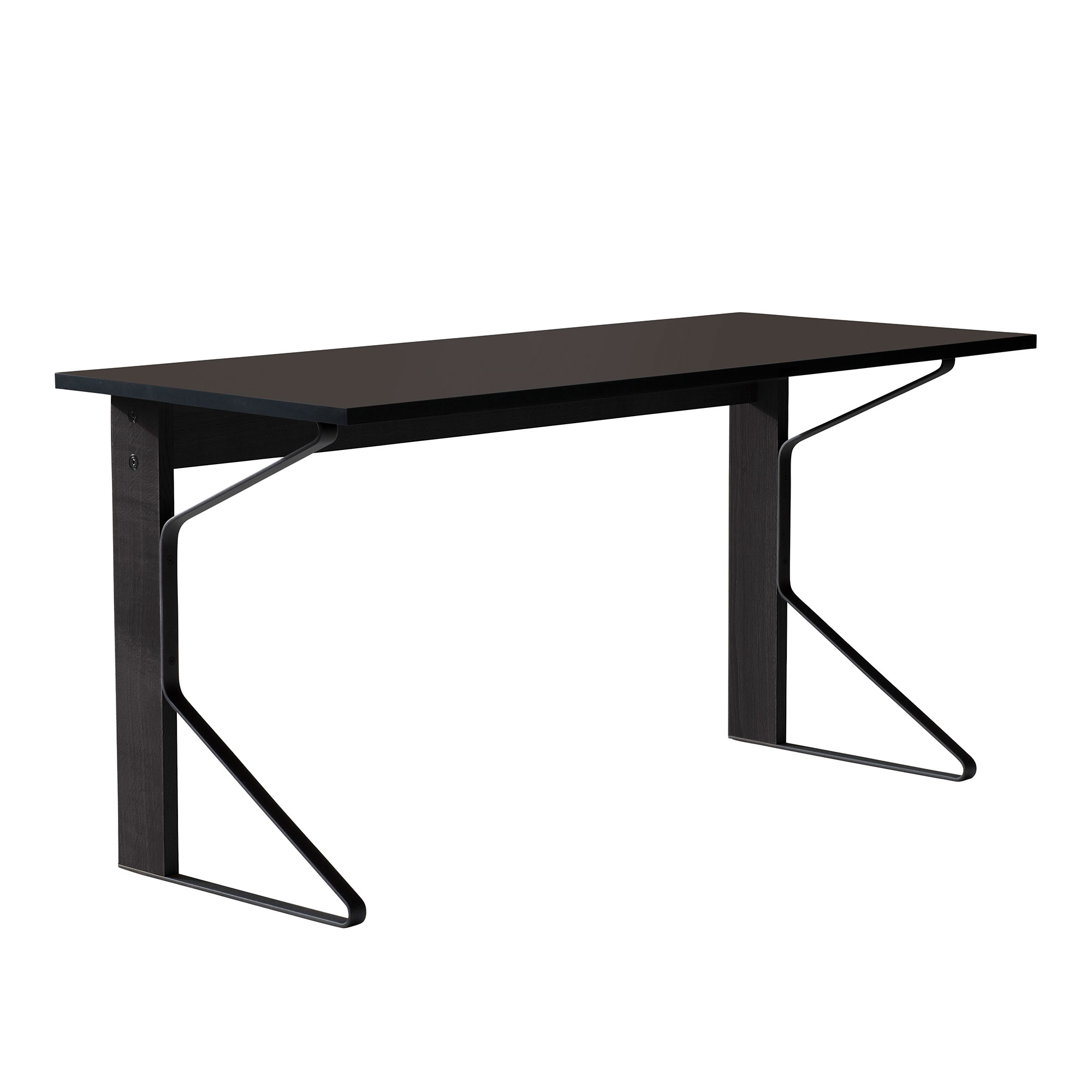artek - kaari skrivbord reb 005, svart linoleum, svartlackad ek - skrivbord - ronan & erwan bouroullec - svart - metall/trä