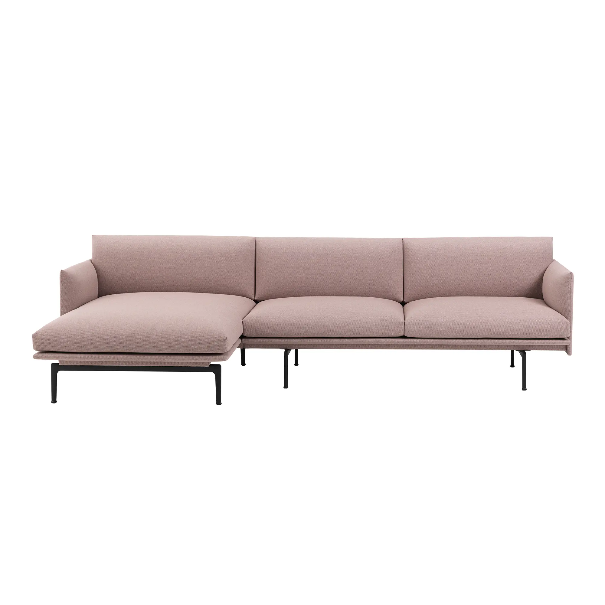 Outline Sofa Chaise Longue Left / Black Base