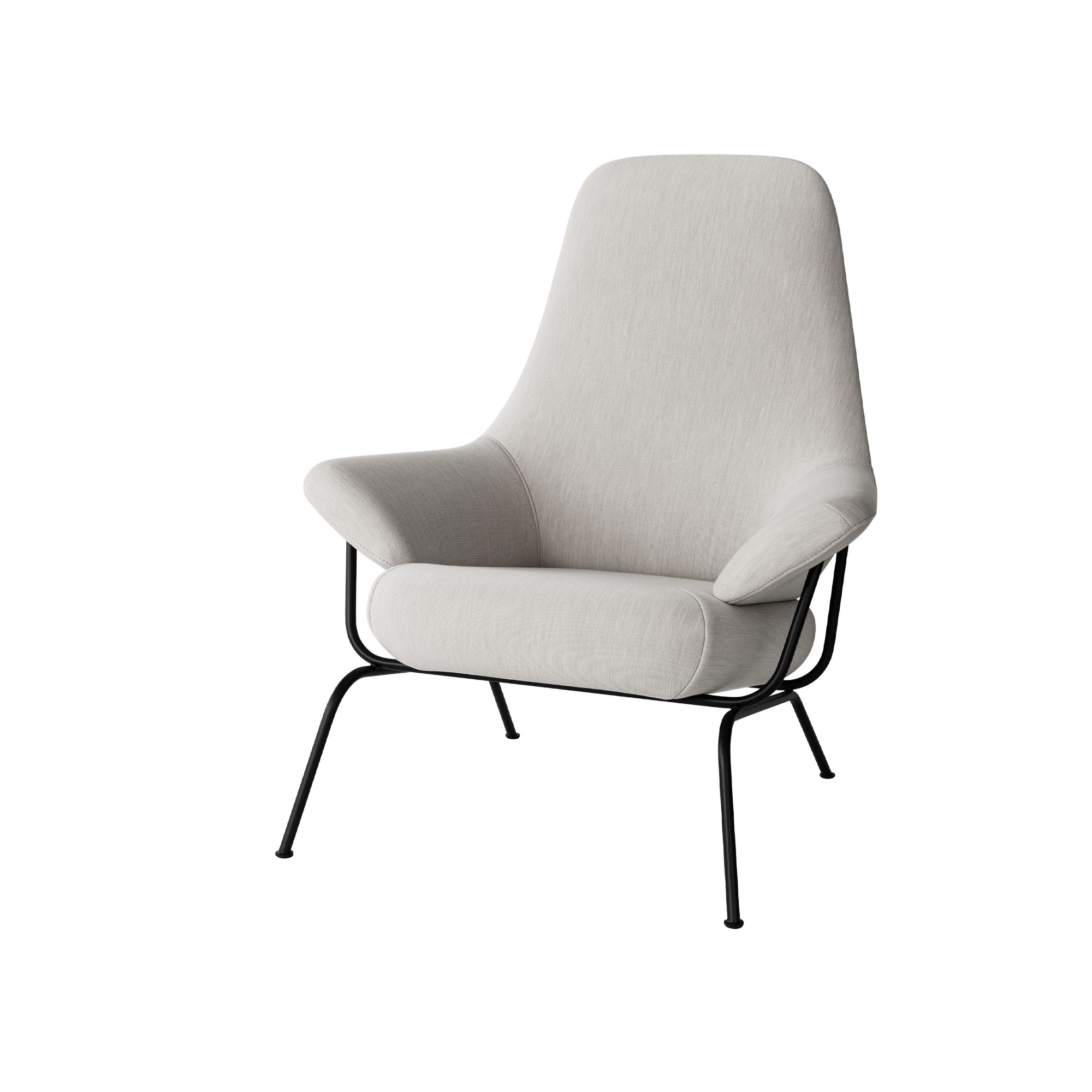 HEM - Hai Lounge Chair - Shell - Fåtöljer - Luca Nichetto - Grå - Metall/Syntetiskt/Skum/Plast/Ull