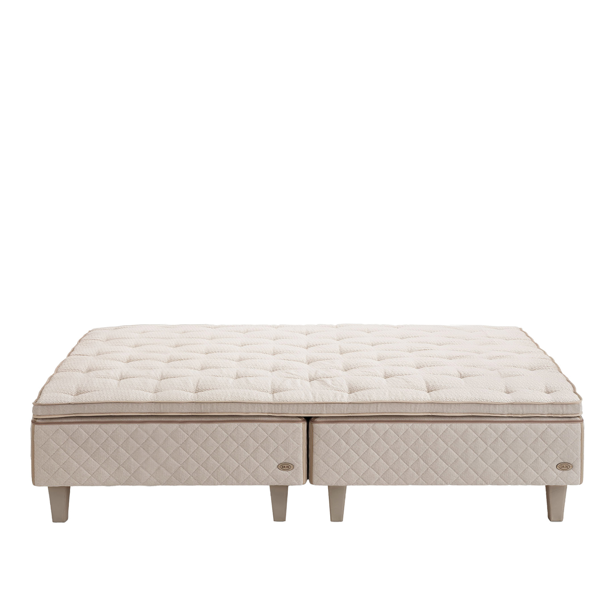 DUX - Dux 10 resårbotten fast 210x200 cm/ Top Pad Plus Bäddmadrass/ Konisk läder oatmeal 20 cm - Sängar - Beige | Möbler - Sängar Och Tillbehör - Sängar | Möbelexperten