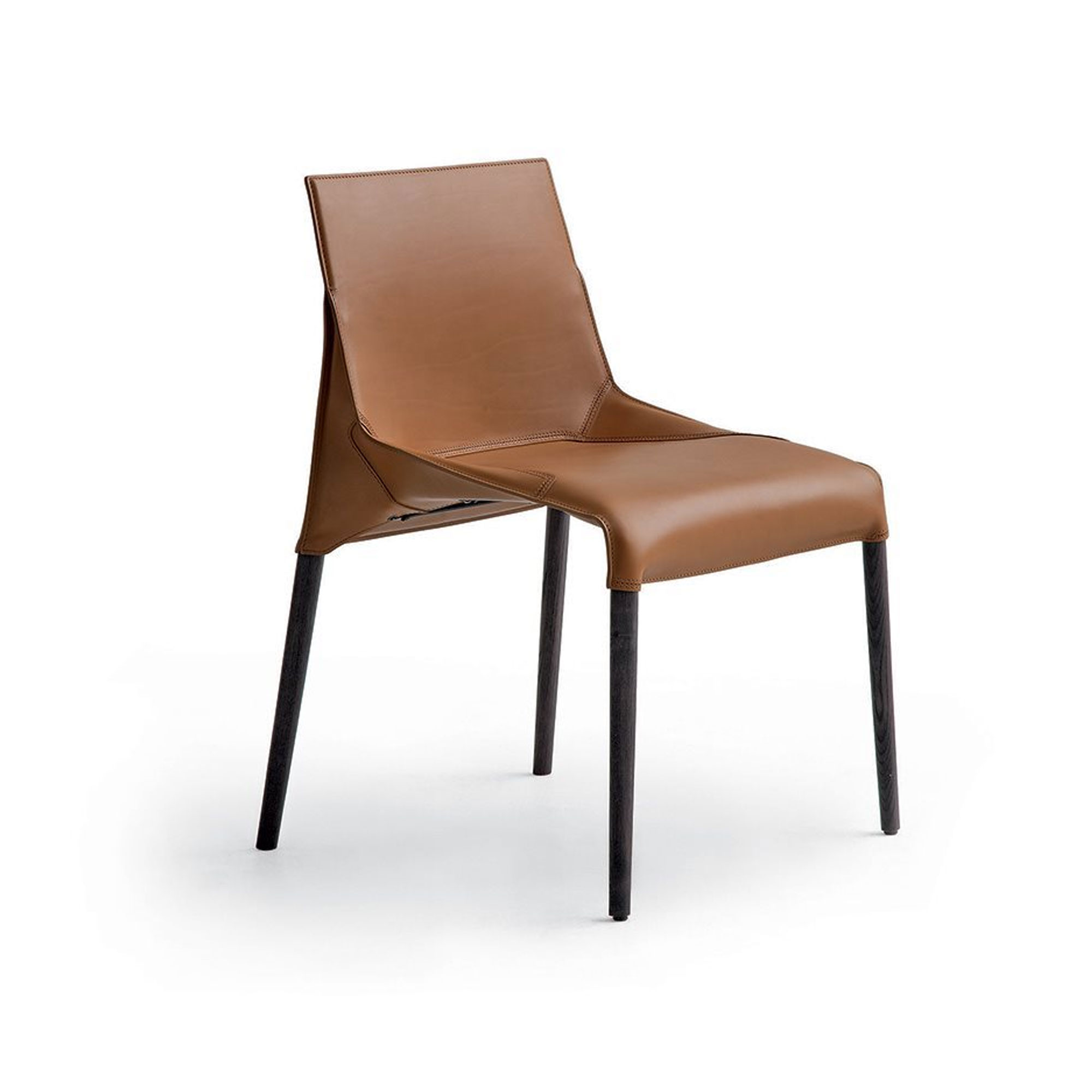 Poliform - Seattle Chair S37 Black Elm, 26 Invecchiato - Matstolar - Jean-Marie Massaud - Flerfärgad - Läder/Trä/Syntetiskt