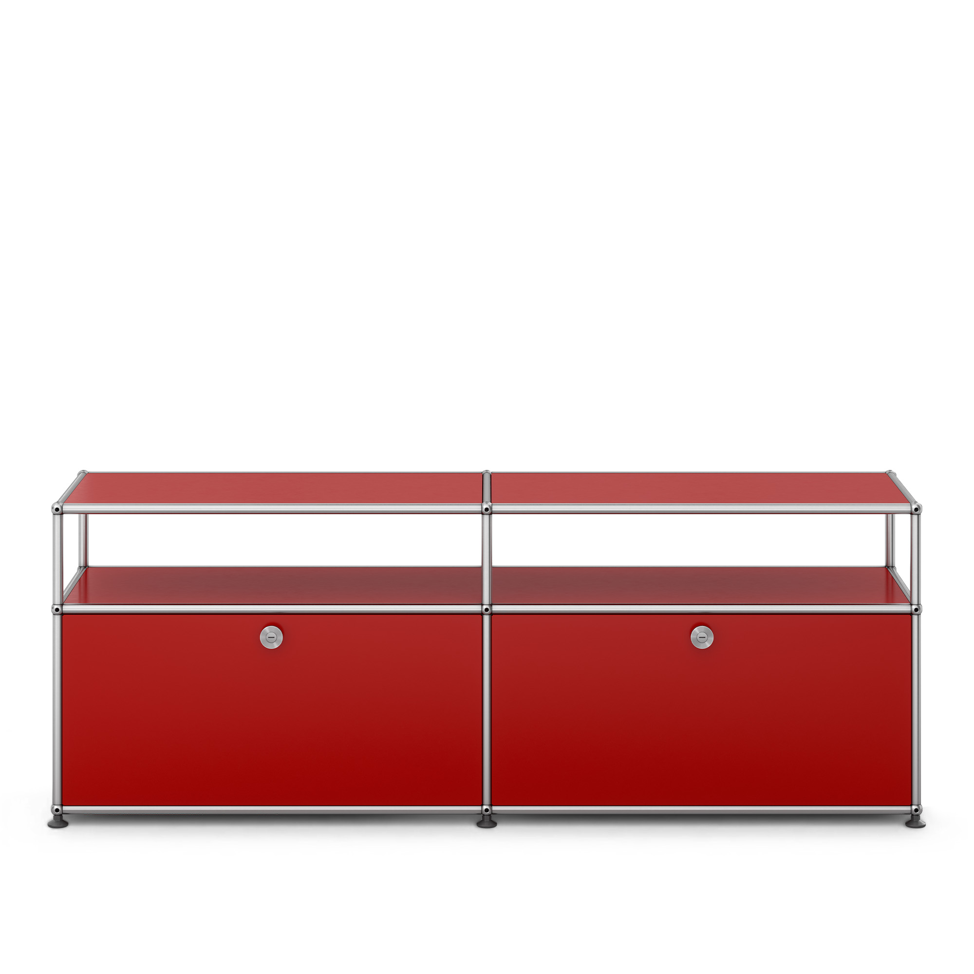 USM - USM Haller Sideboard O2 USM Ruby Red - TV-bänkar - Fritz Haller & Paul Schärer - Röd - Metall | Möbler - Förvaring Och Hyllor - Tv-bänkar | Möbelexperten