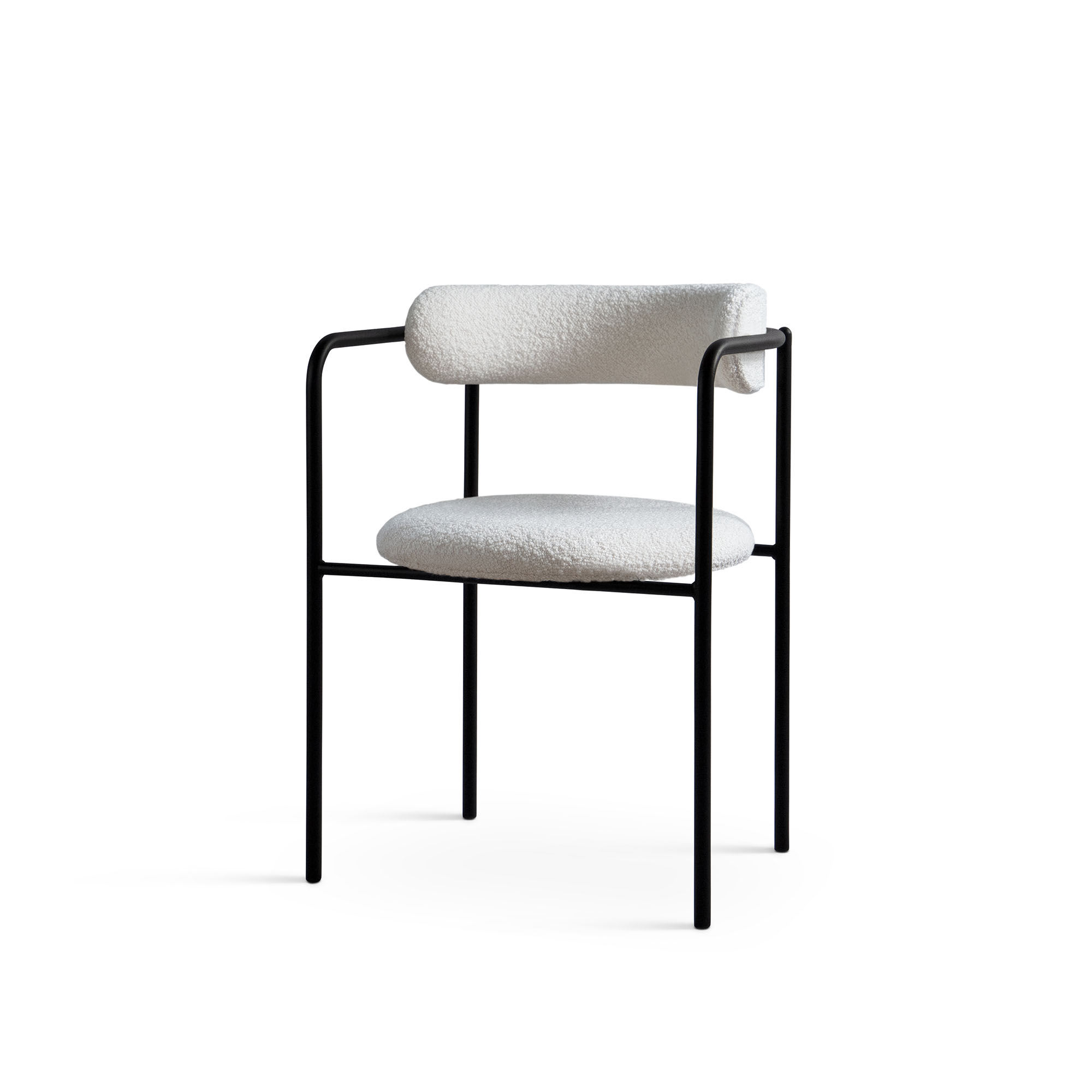 Friends & Founders - FF Chair 4-Legs Rounded Black Frame Karakorum 001 - Spisestoler - Ida Linea Hildebrand - Hvit - Metall/Tekstilmateriale