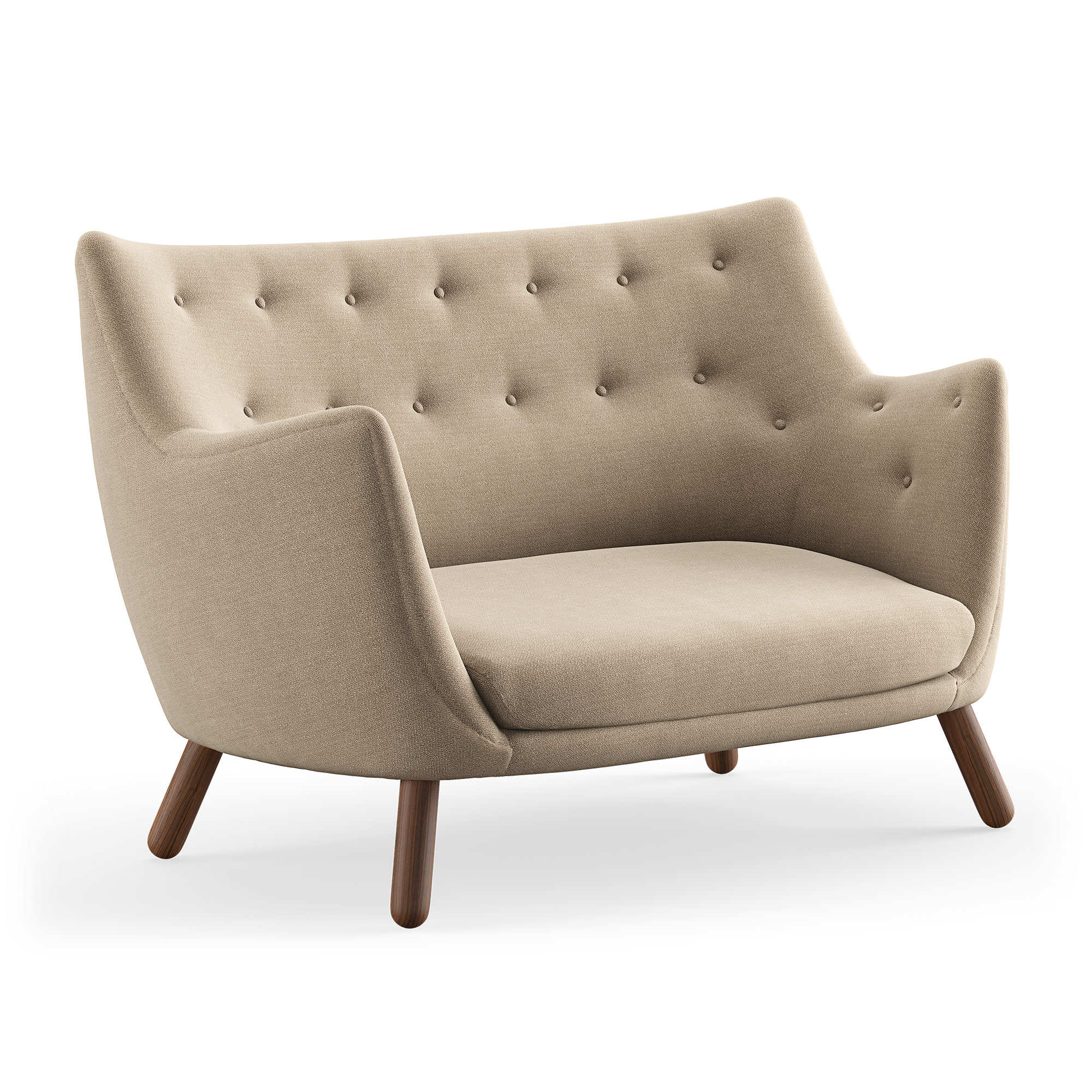 House of Finn Juhl - Poet Sofa, Walnut, Cat. 4 Vidar 222 - Soffor - Finn Juhl - Beige,Träfärgad | Möbler - Soffor Och Dagbäddar - Soffor | Möbelexperten