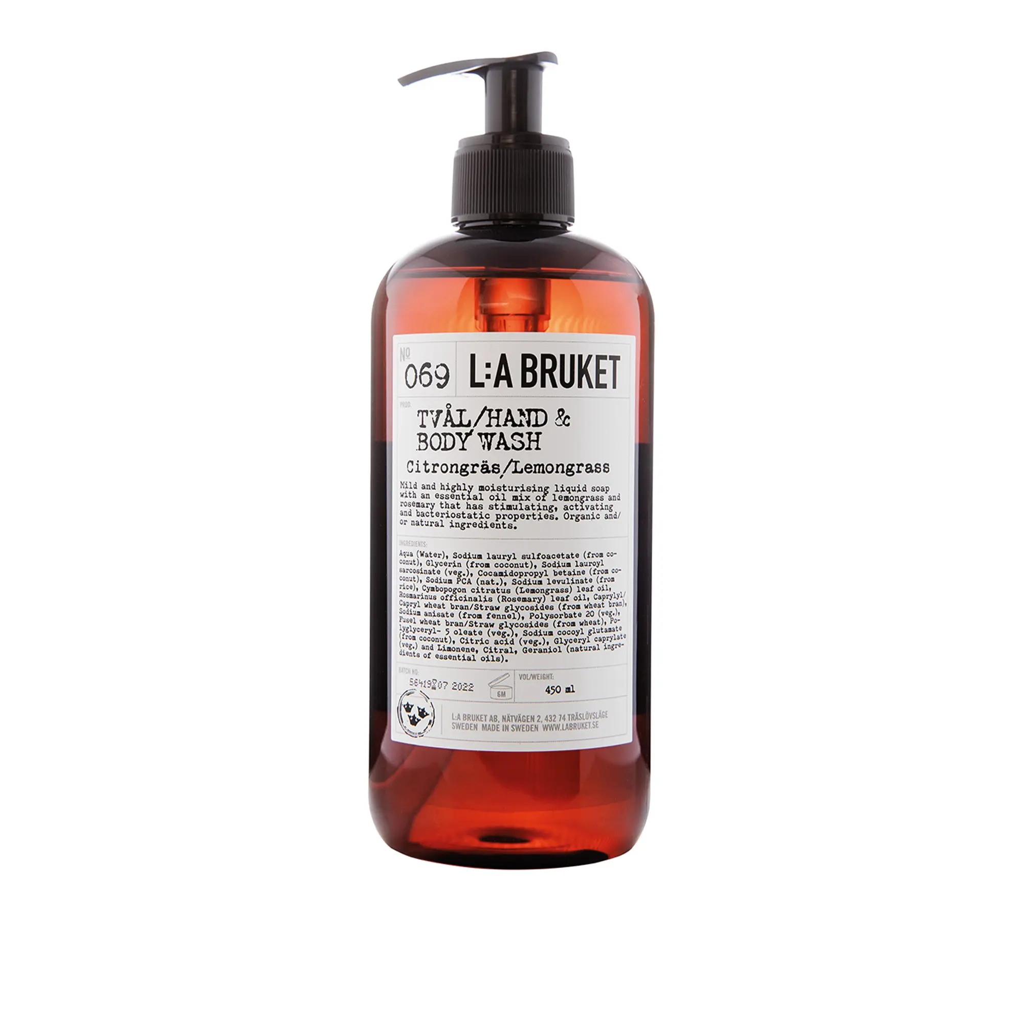 069 Lemongrass hand- & kroppstvål 450 ml