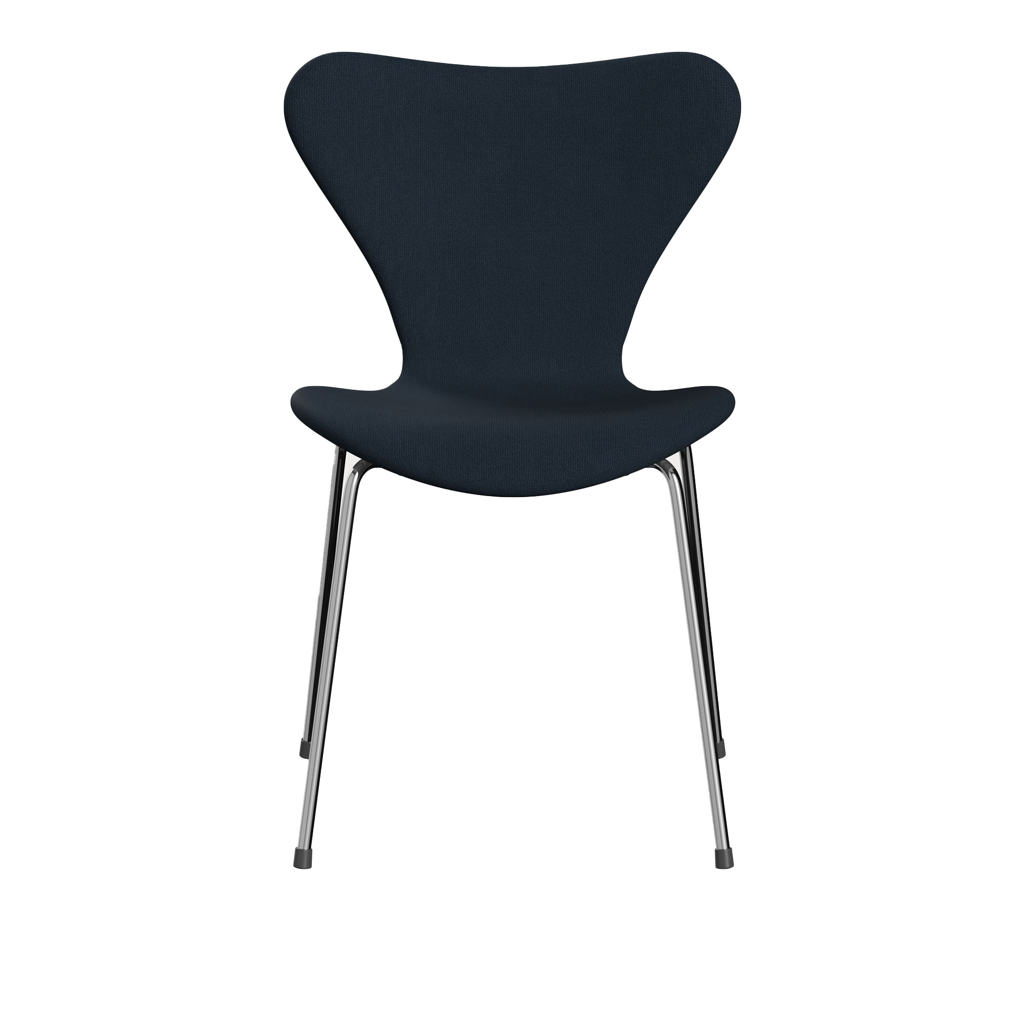 Fritz Hansen - 3107 Sjuan - Helklädd, Tyg, Fame 60017 - Matstolar - designer_arne_jacobsen - Blå - Metall/Trä/Textilmaterial