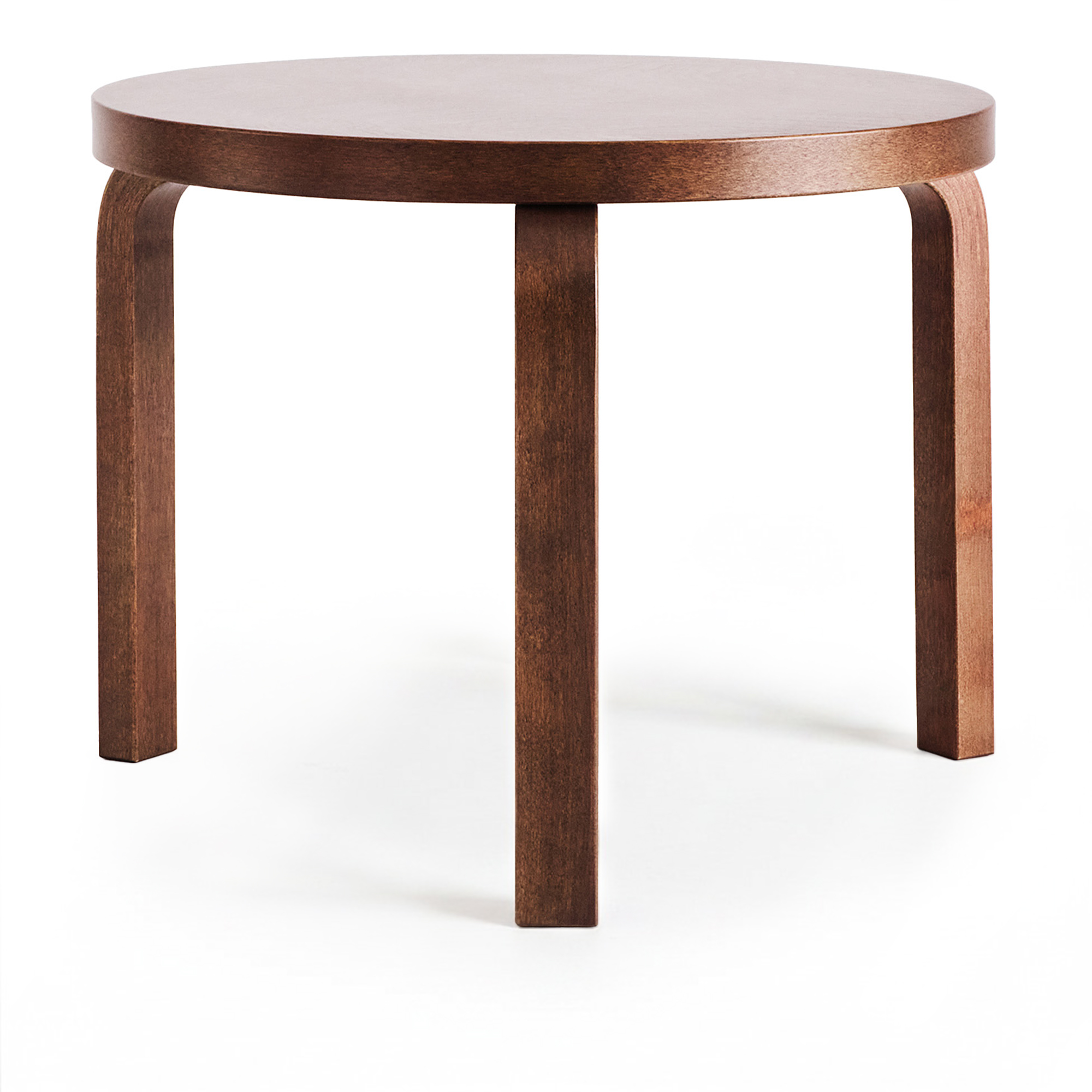 Artek - Table 90D Exclusive Edition walnut stain Ø48 - Sidebord - Alvar Aalto - Tre farget - Tre
