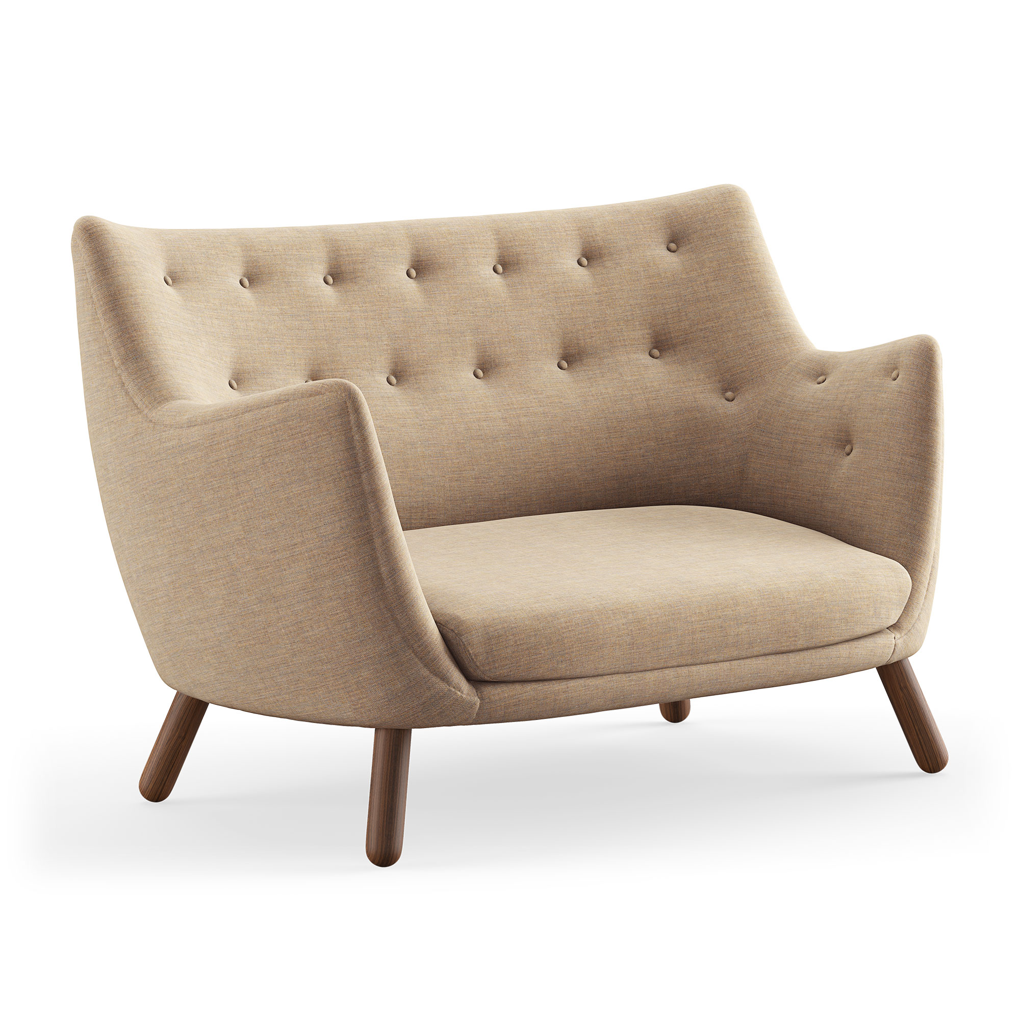 House of Finn Juhl - Poet Sofa, Walnut, Cat. 1 Remix 242 - Soffor - Finn Juhl - Beige,Träfärgad