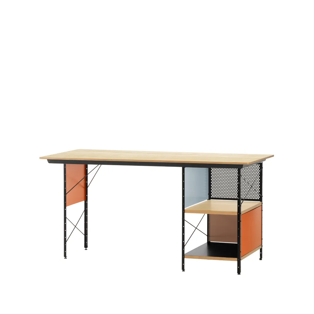 Vitra - Eames Desk Unit EDU - Skrivbord - Charles & Ray Eames - Orange,Röd,Träfärgad - Metall/Trä