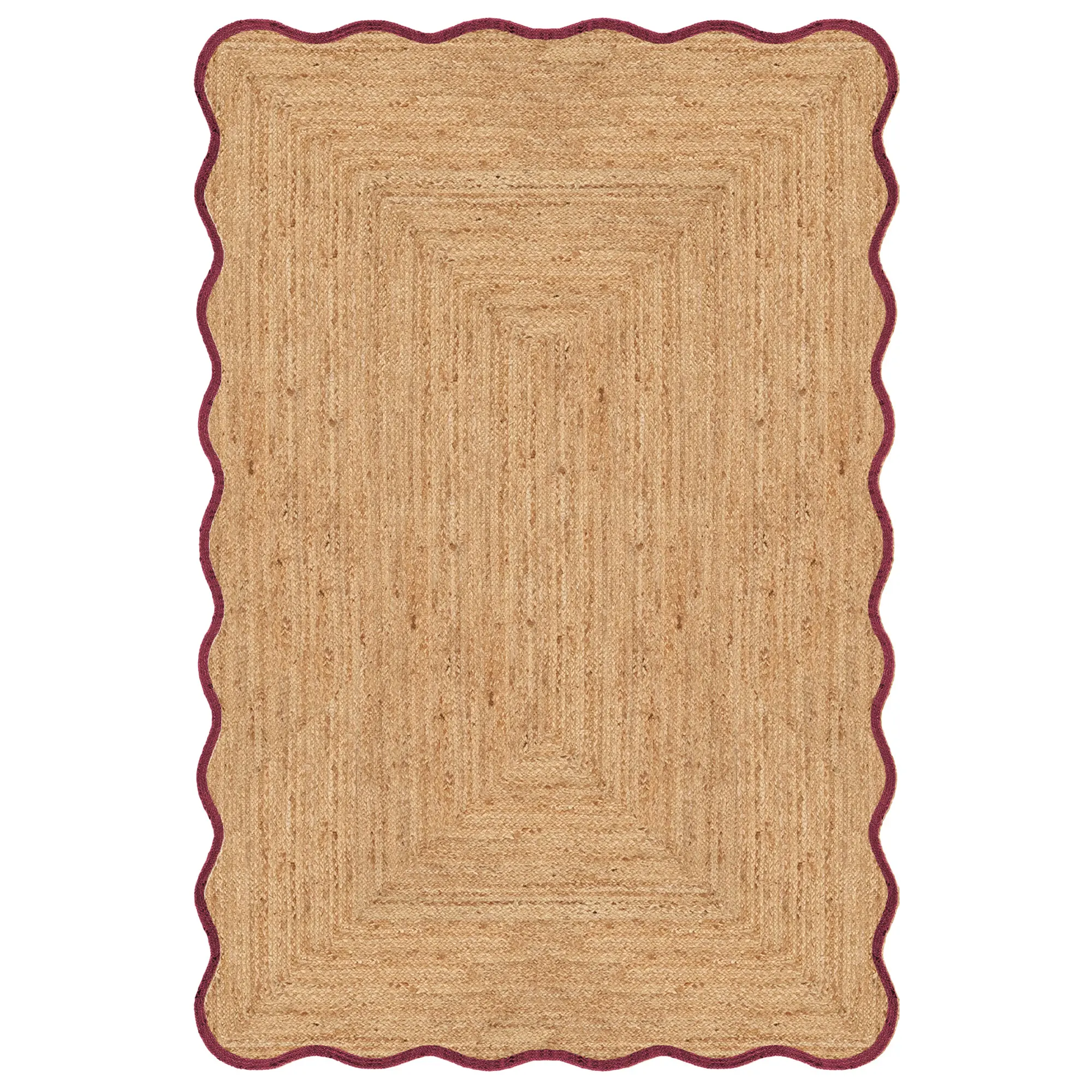 Scallop Jute Burgundy juteteppe