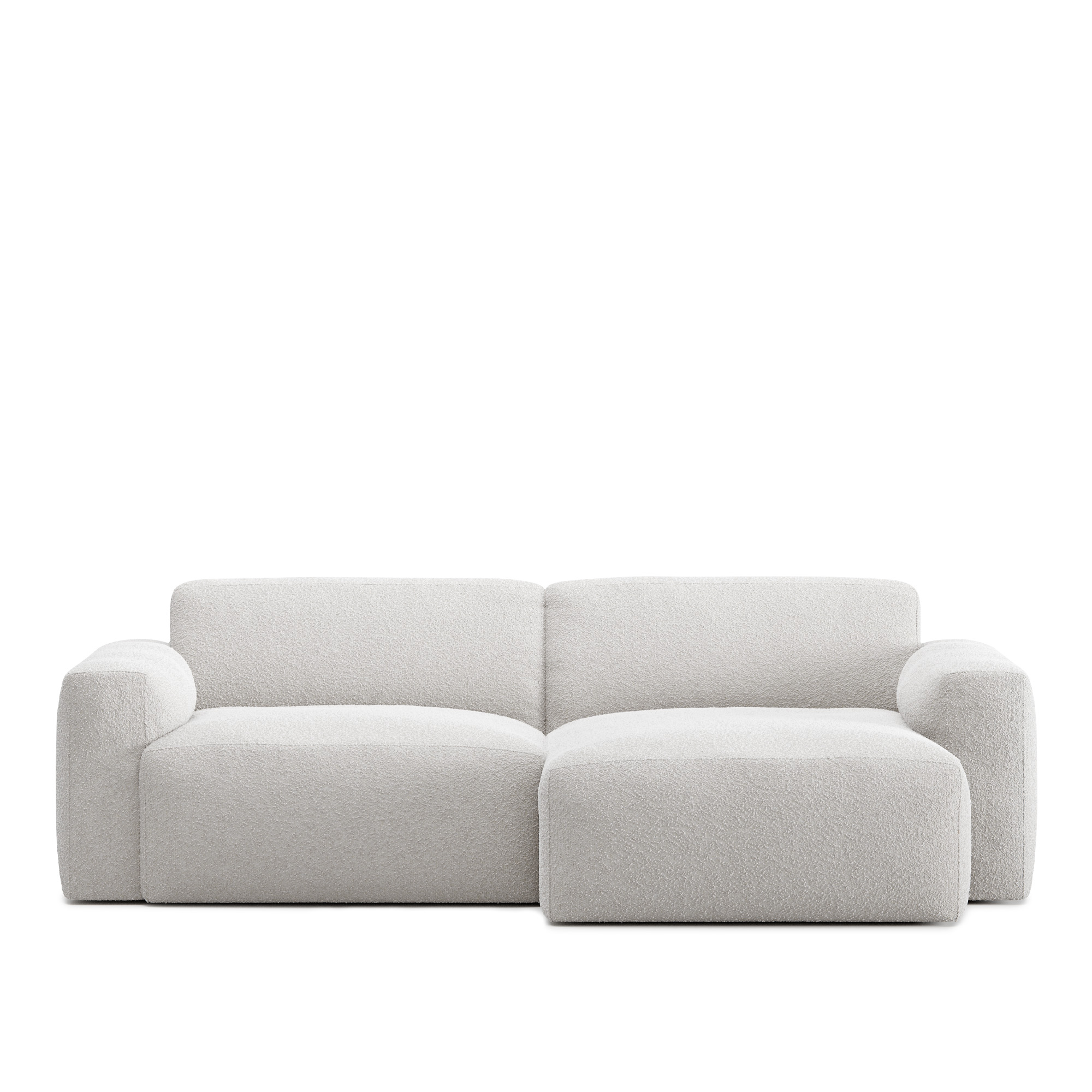 no ga - brick 2-seater chaise lounge right med avtagbar klädsel – ascot white - soffor - vit
