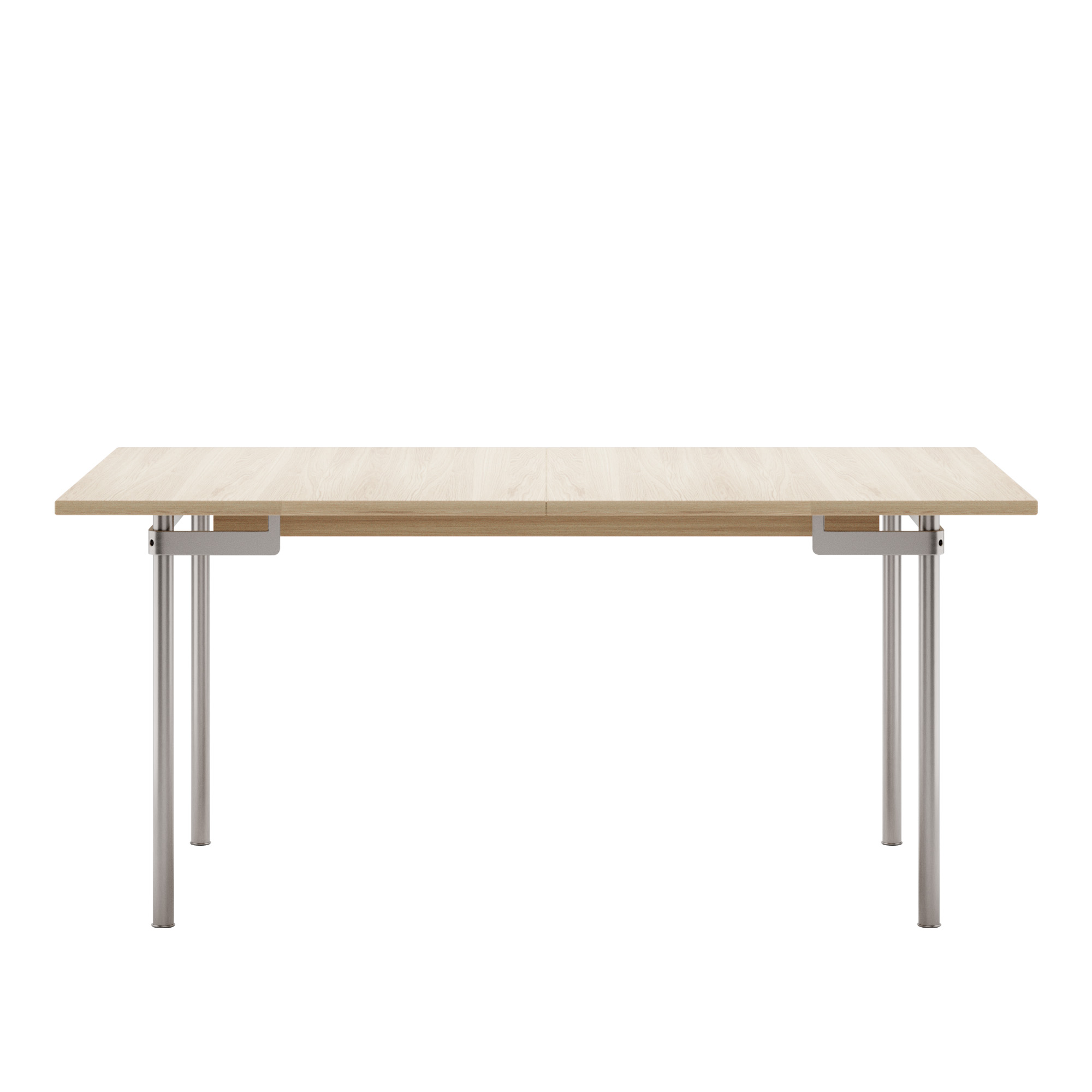 Carl Hansen - CH322, Längd 160-280 cm, Tvålad Ek, Rostfritt stål (Exkl. 2 st iläggsskivor) - Matbord - Hans J. Wegner - Träfärgad - Metall/Trä