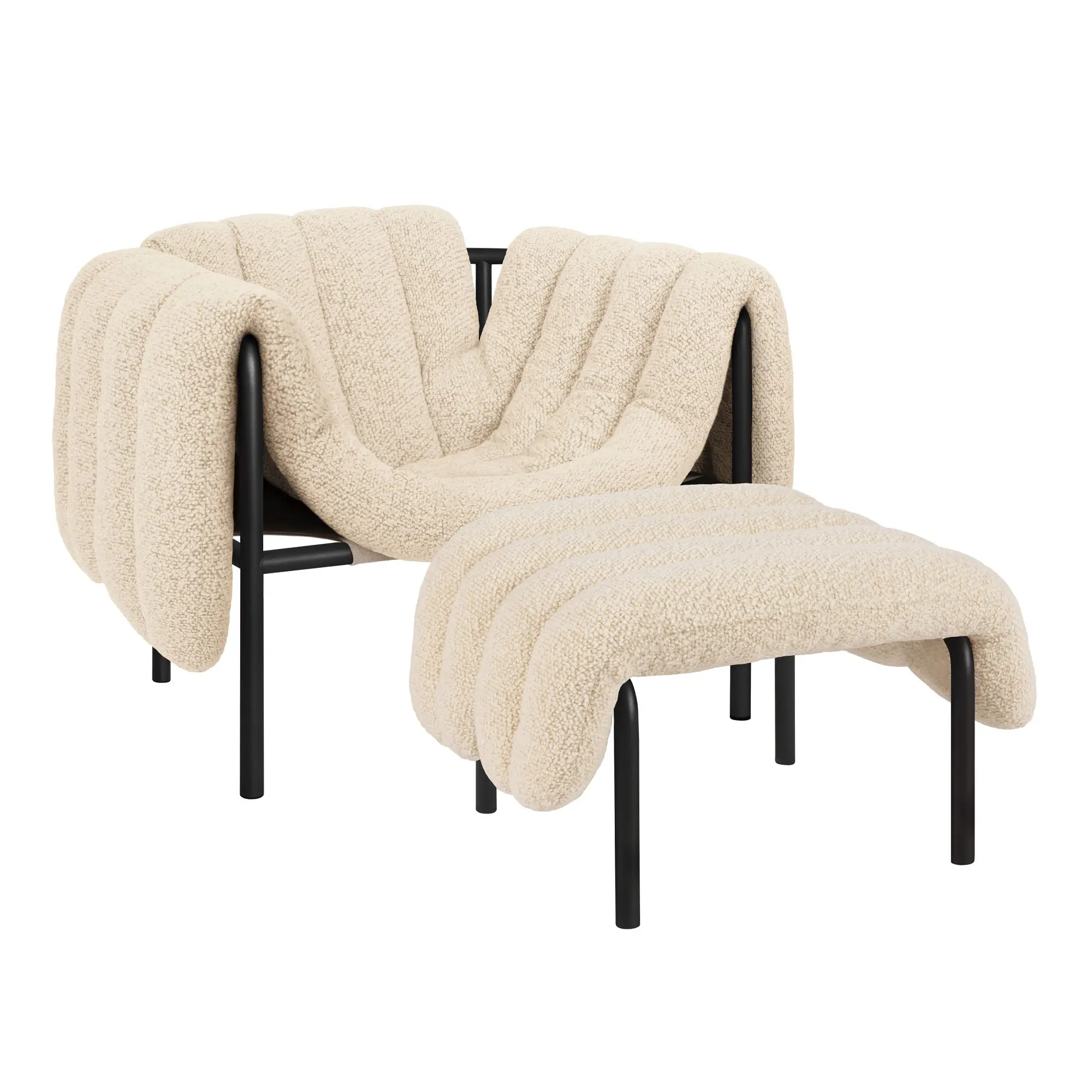 Puffy Lounge Chair + Ottoman