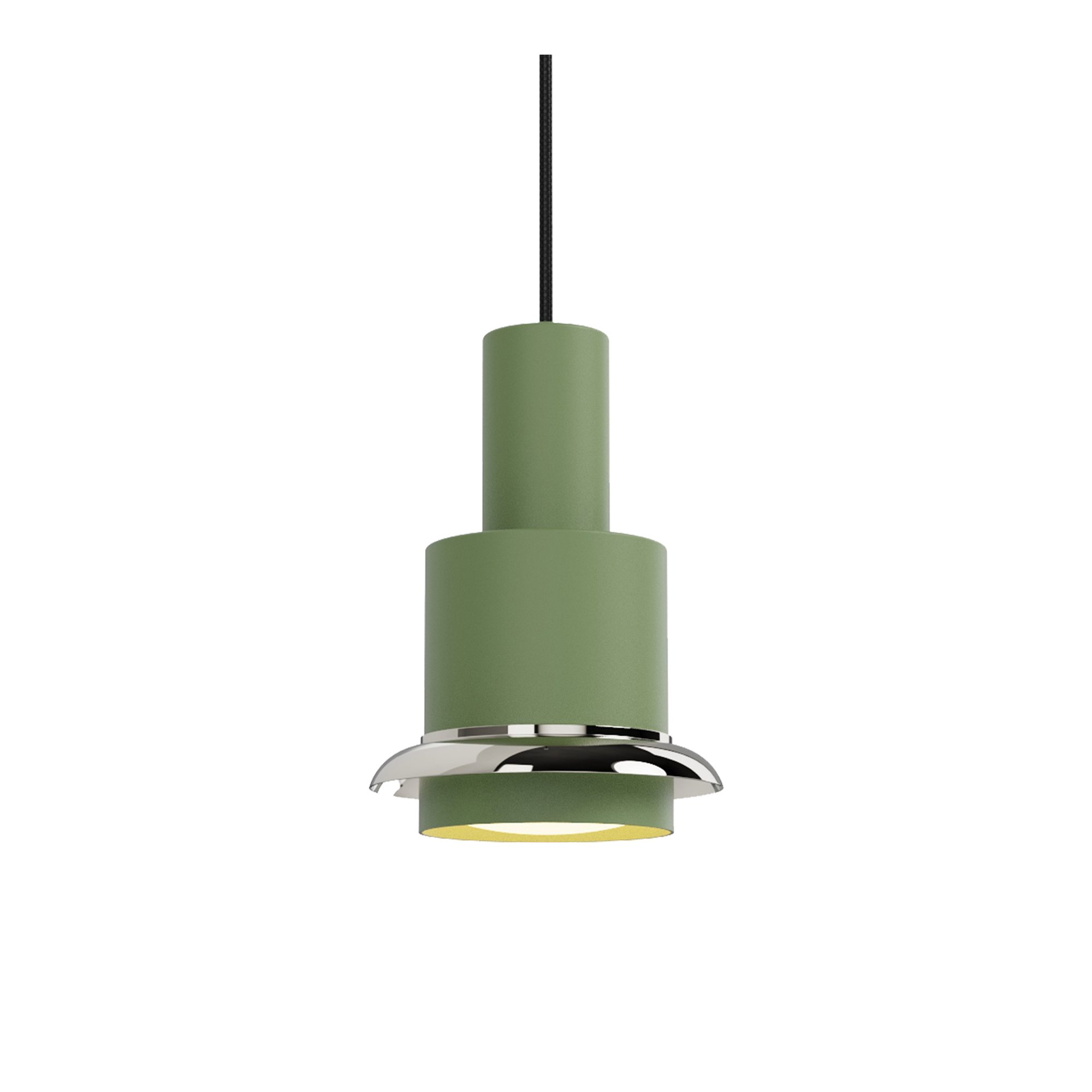 DCWéditions - Chaumont 190 Pendant lamp Ø19 cm H28 cm – Green & Nickel - Pendellampor - Marc Held - Grön | Belysning - Taklampor - Pendellampor | Möbelexperten