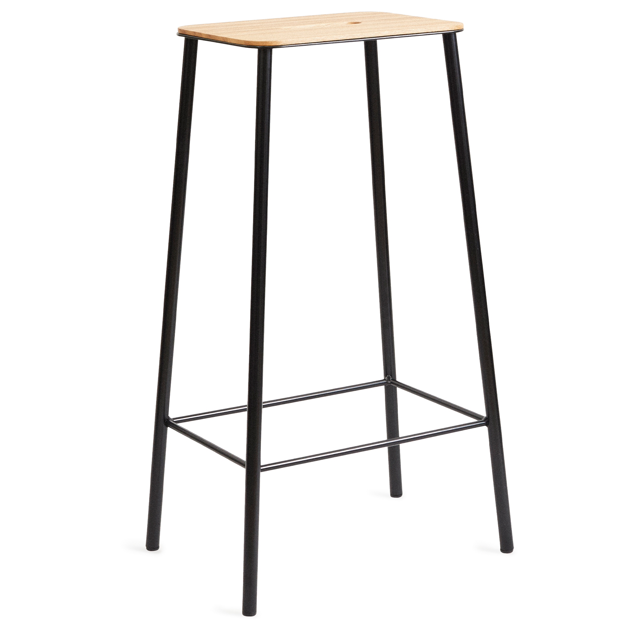 Frama - Adam Stool – Black / Oak – H76 - Pallar - Toke Lauridsen - Svart - Metall | Möbler - Stolar Och Pallar - Pallar | Möbelexperten