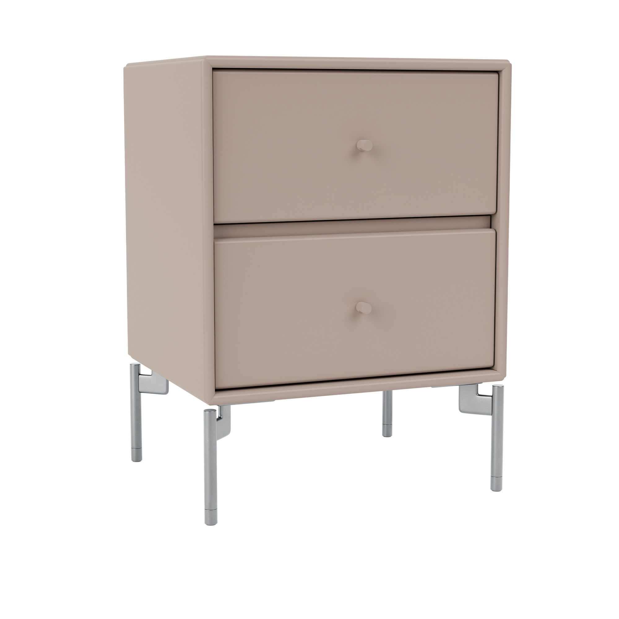 montana - drift drawer module - mushroom / matt chrome legs - sängbord - peter j. lassen - beige - mdf