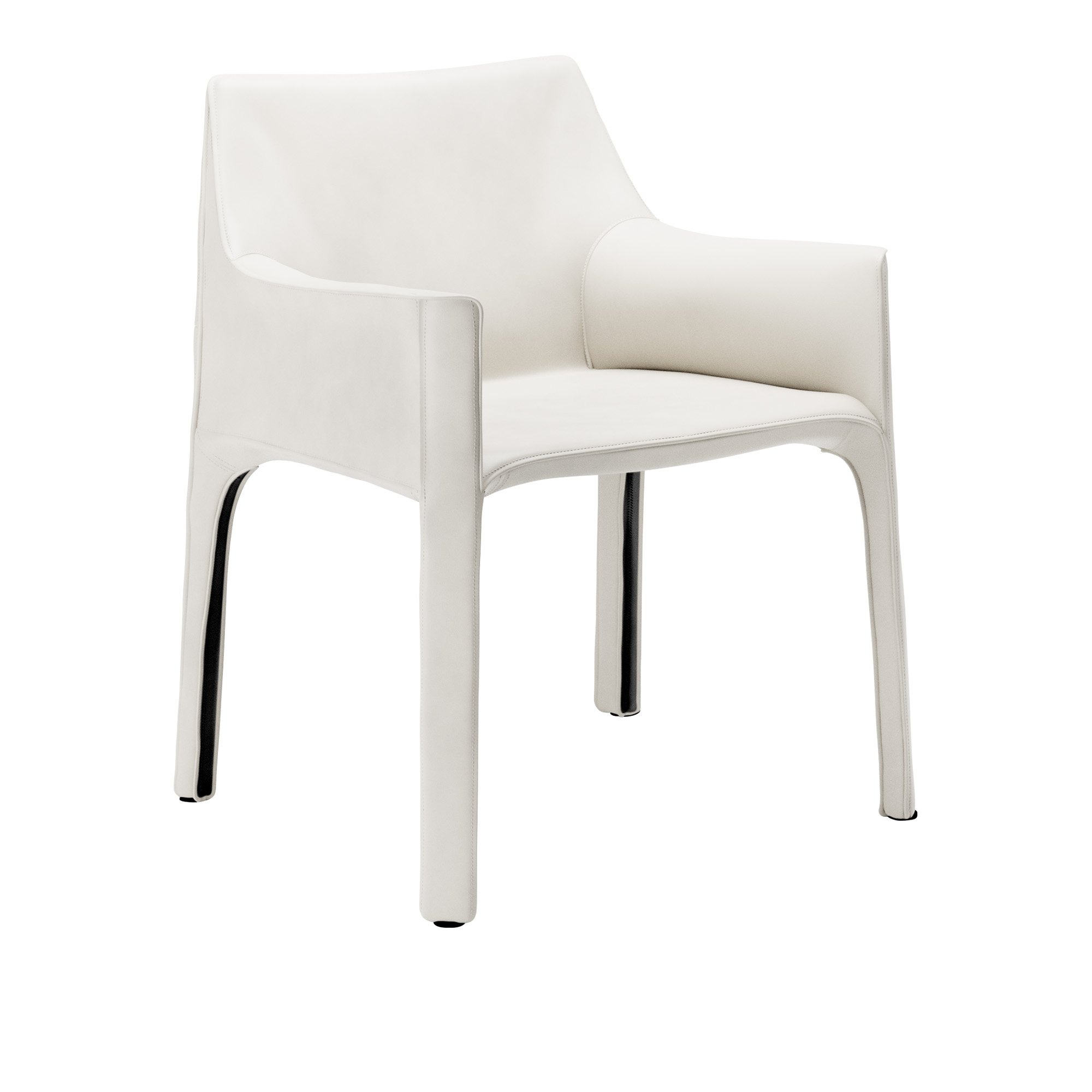 Cassina - 413 Cab, Sadelläder White - Spisestoler - Mario Bellini - Hvit - Lær/Metall
