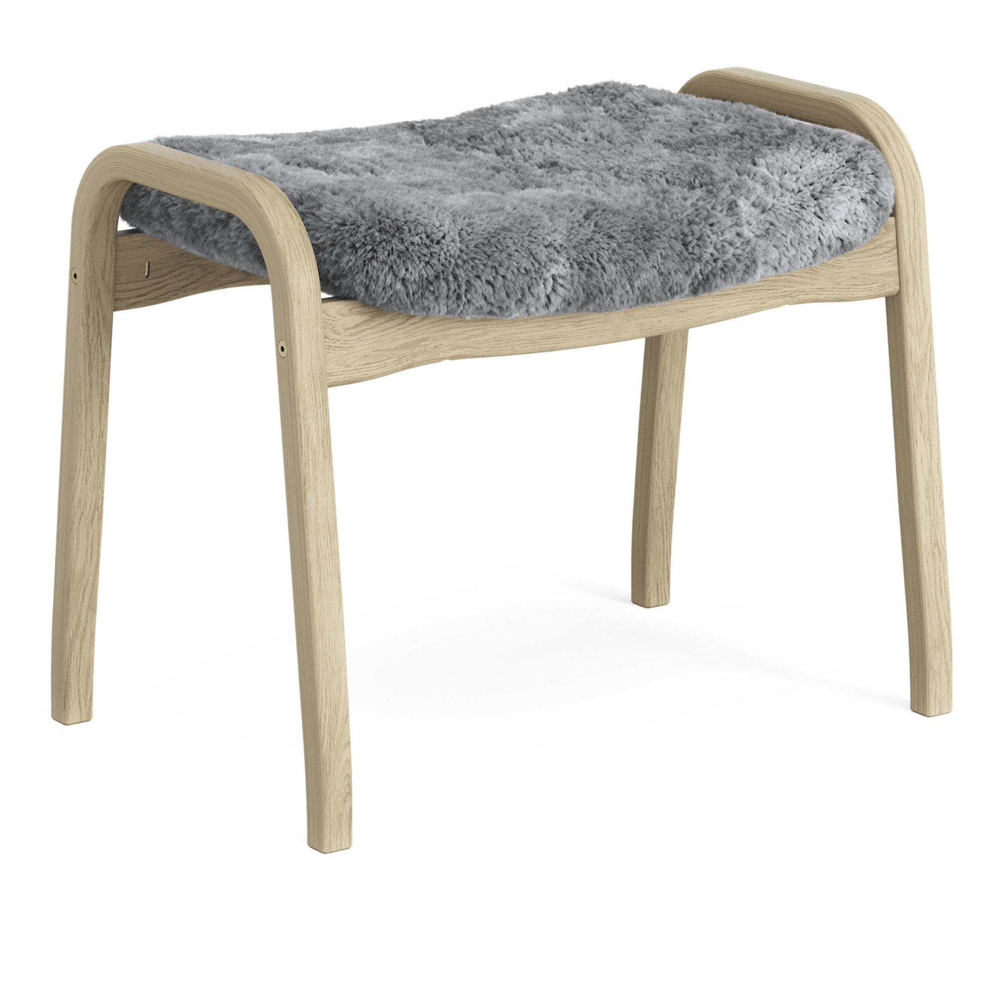 Swedese - Lamino fotpall naturlackad ek/fårskinn scandinavian grey - Fotpallar - Yngve Ekström - Grå - Trä/Ull