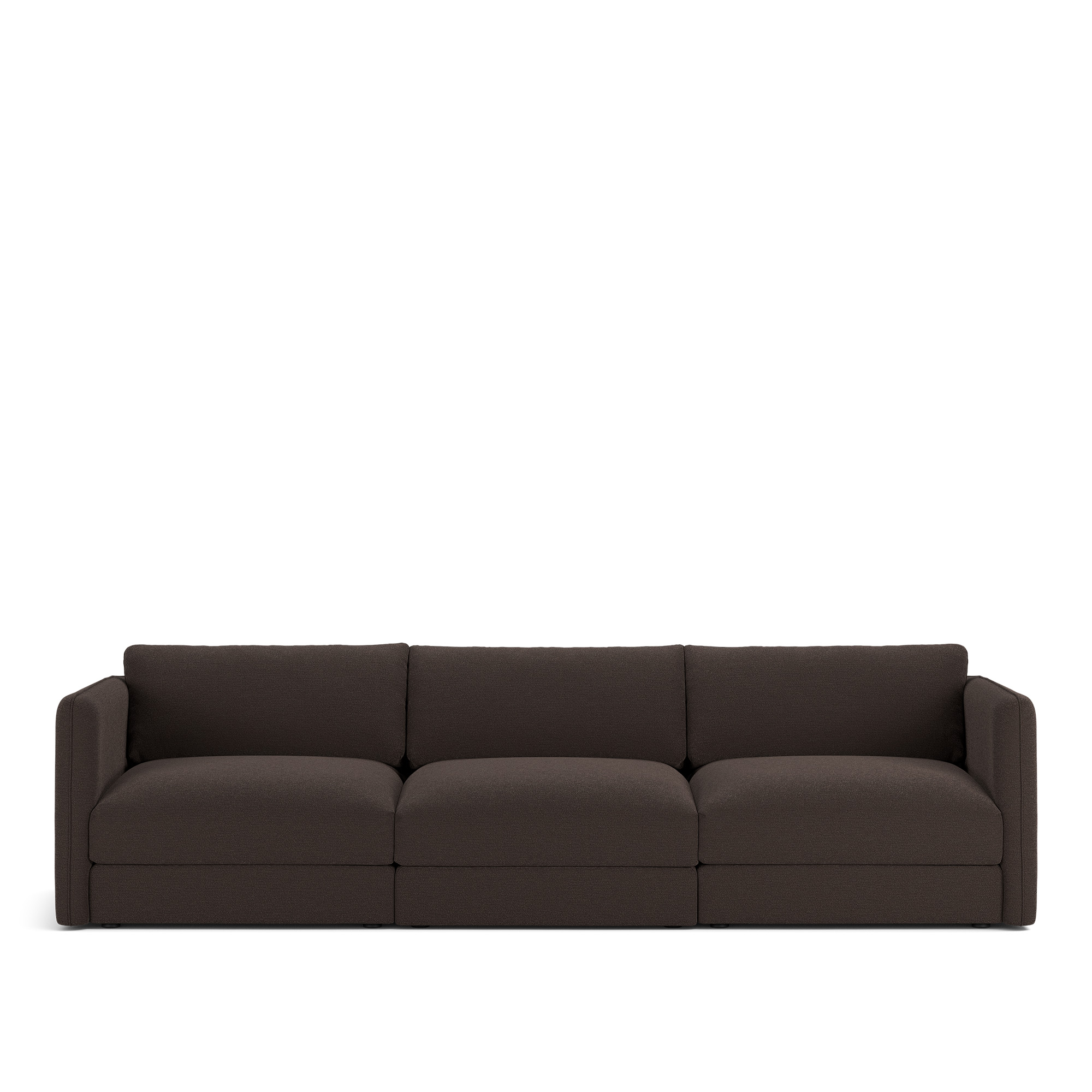 NOGA - Pavarotti 3-Seater, Fixed Cover, Cushion Variant 03, Lario 120 - Soffor - Svart