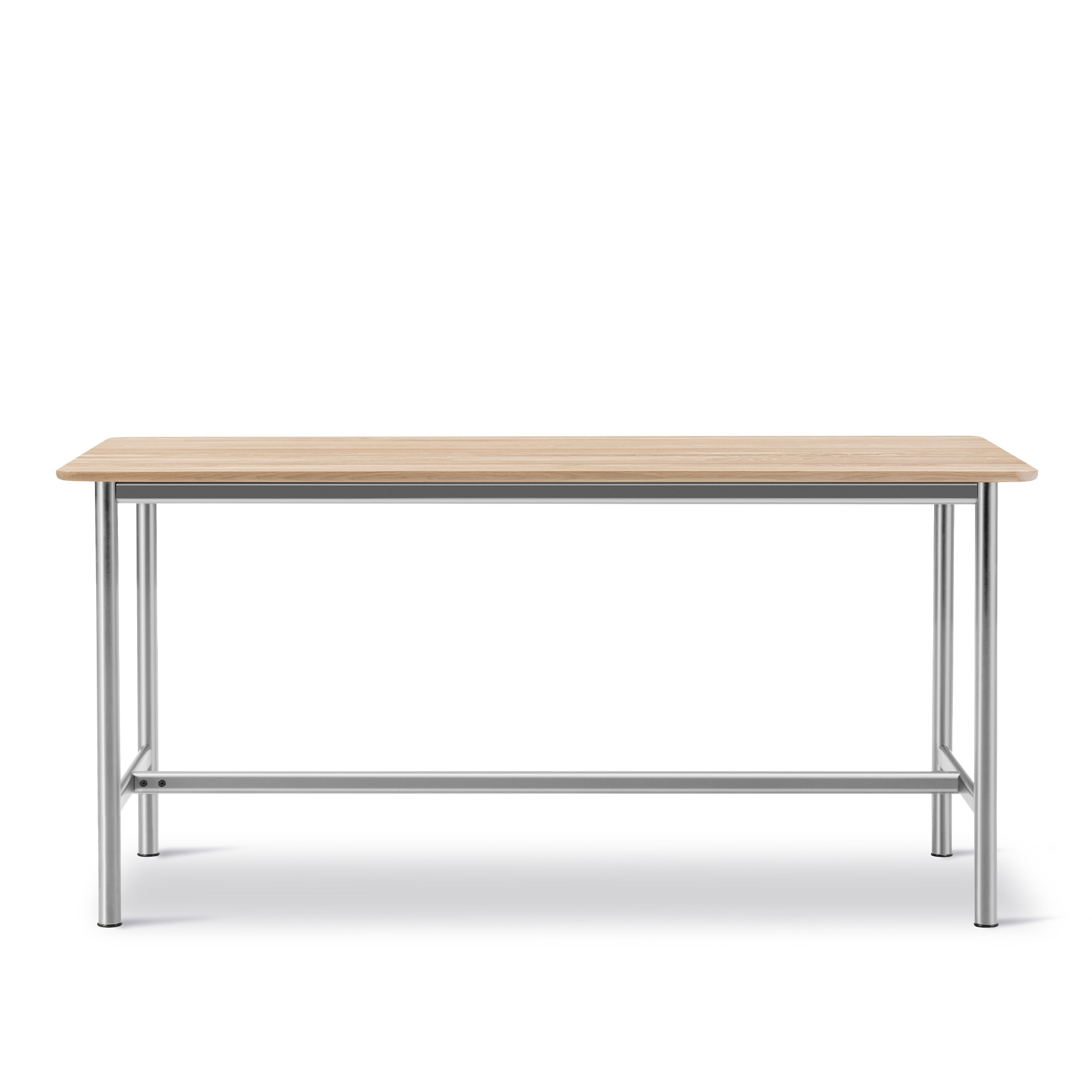 Fredericia Furniture - Plan Table - Table 200 x 100 cm - height 105 cm - Oak light oil - Rounded edge - Brushed steel - Skrivbord - Edward Barber & Jay Osgerby - Träfärgad - Trä