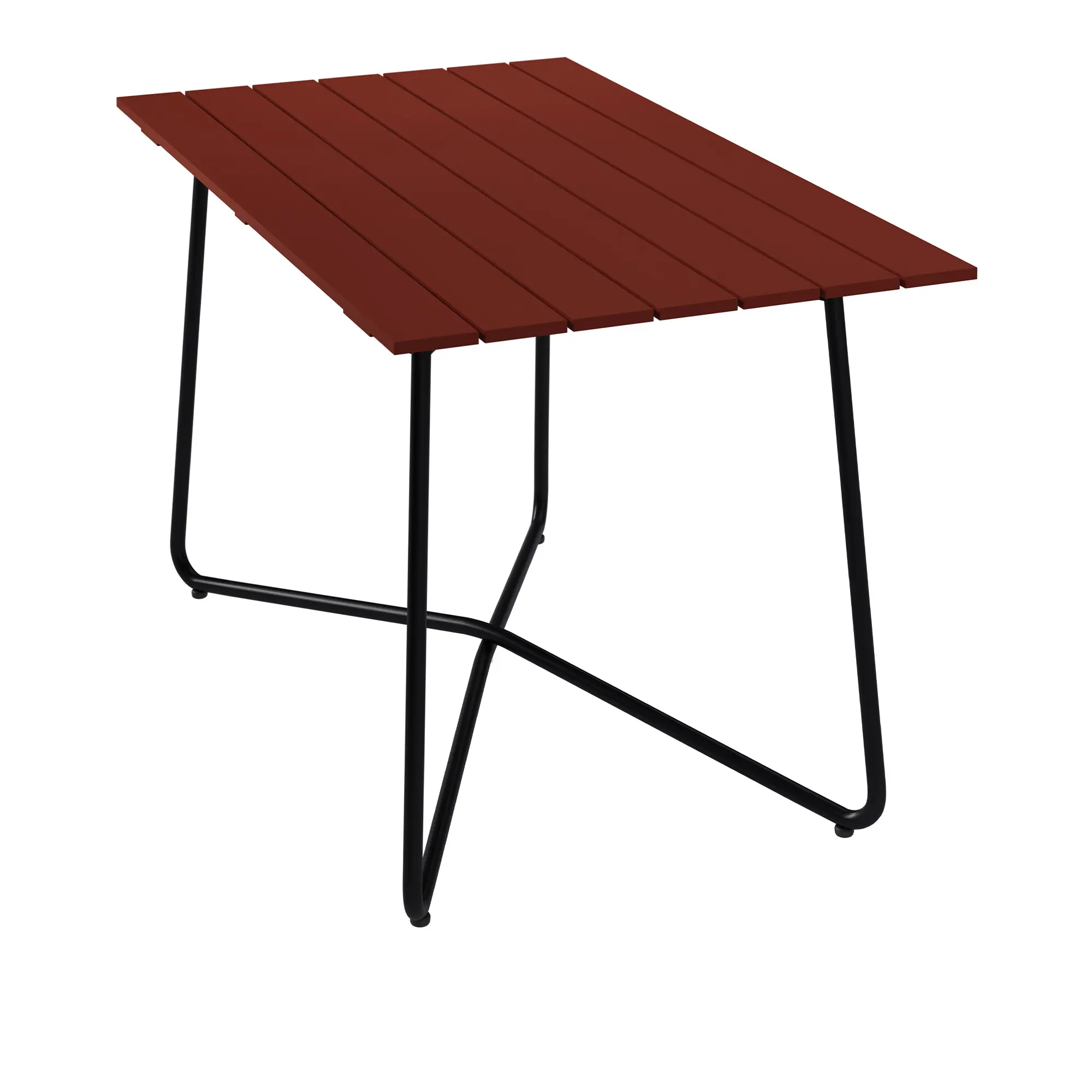 Bord B25A 120 cm Mörkröd ek / Svart stativ