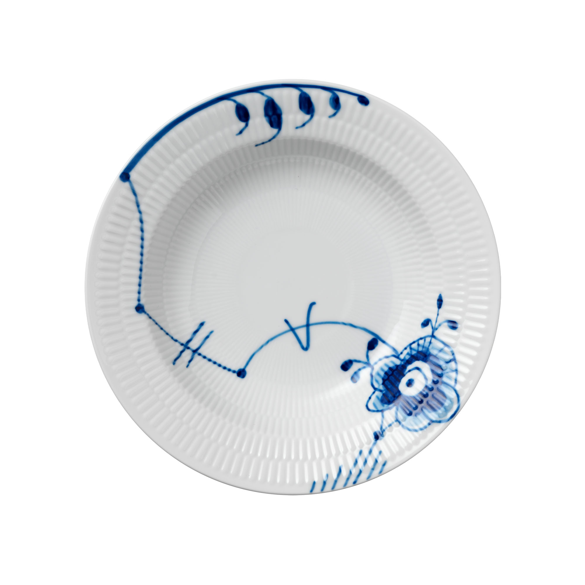 Blue Fluted Mega dyp tallerken Diameter 21 cm