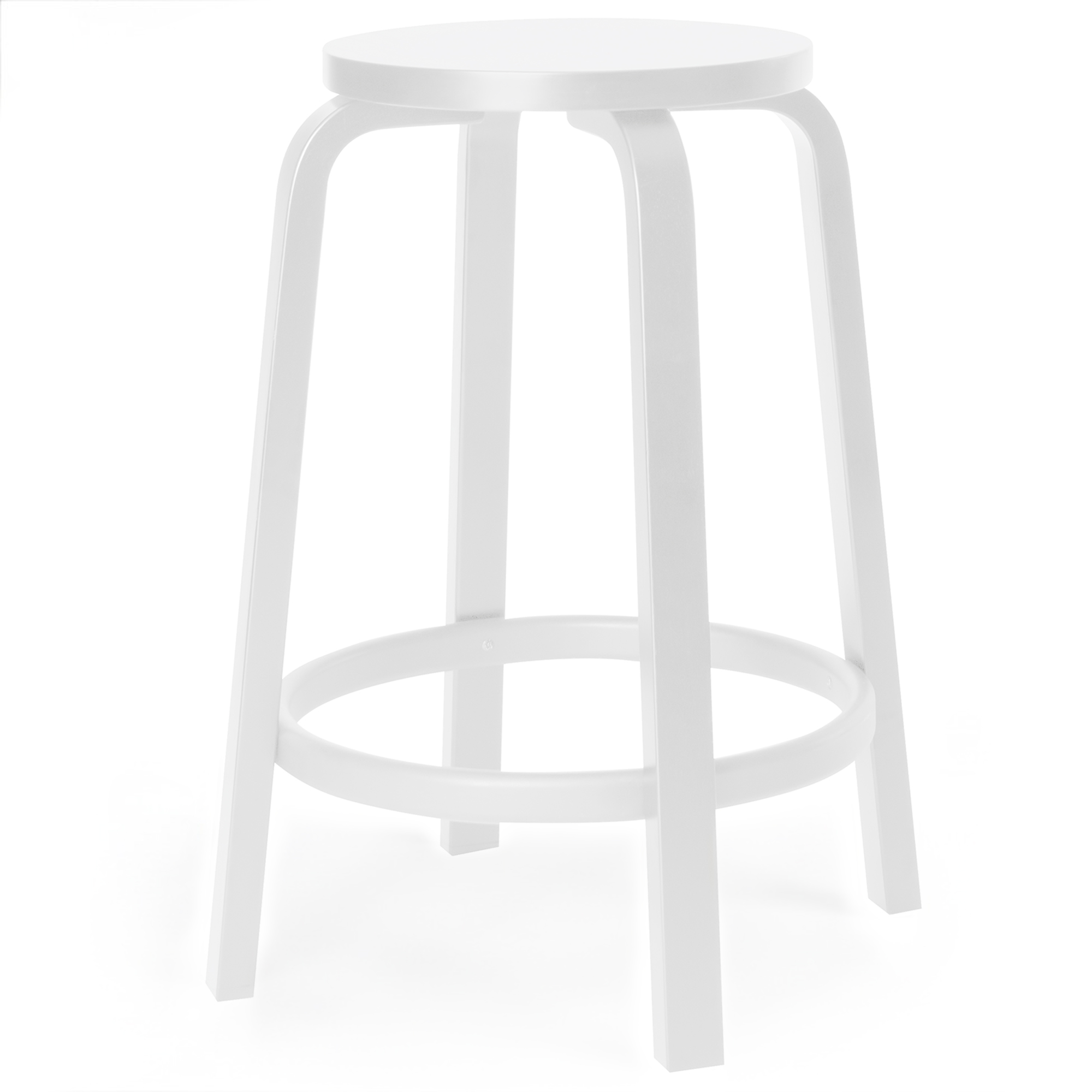 Artek - Barstol 64, 65 cm, Vitlackad bj&ouml;rk - Barstolar - Alvar Aalto - Vit - Tr&auml;
