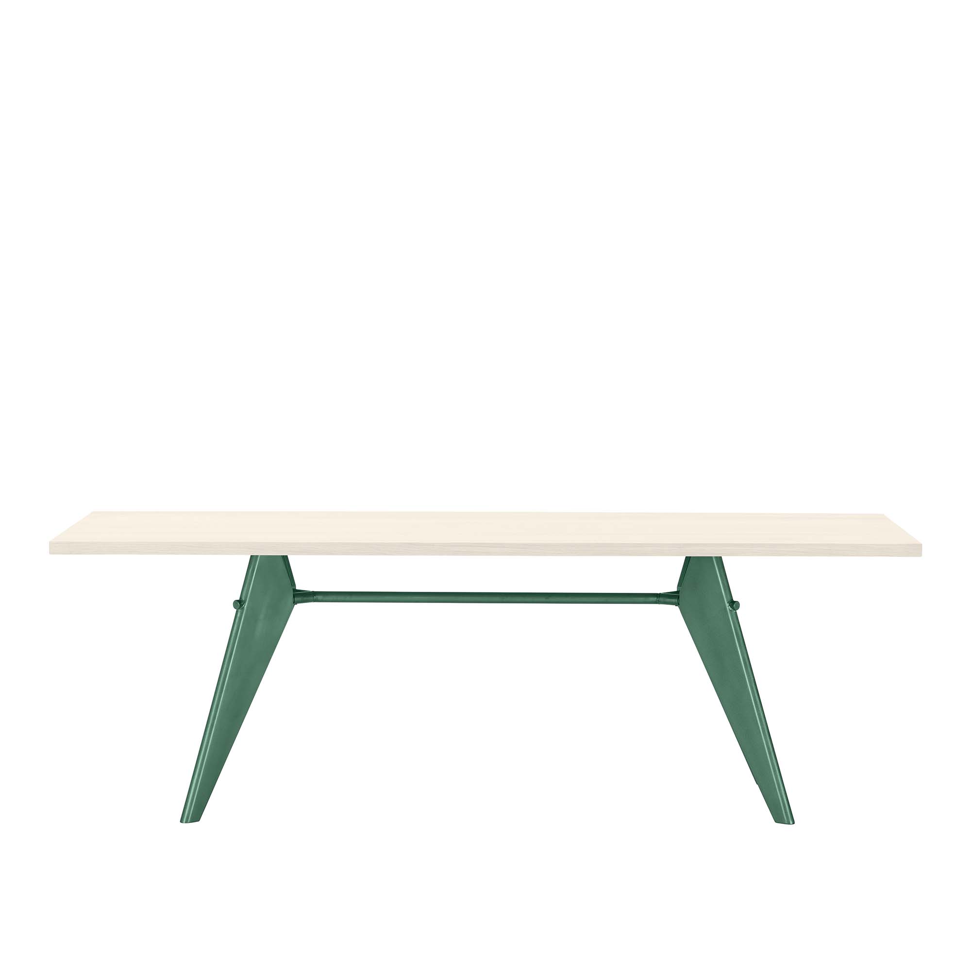 Vitra - EM Table 260, Base Prouvé Blé Vert - Laminate, Ivory - Matbord - Jean Prouvé - Grön,Vit - Metall/Trä