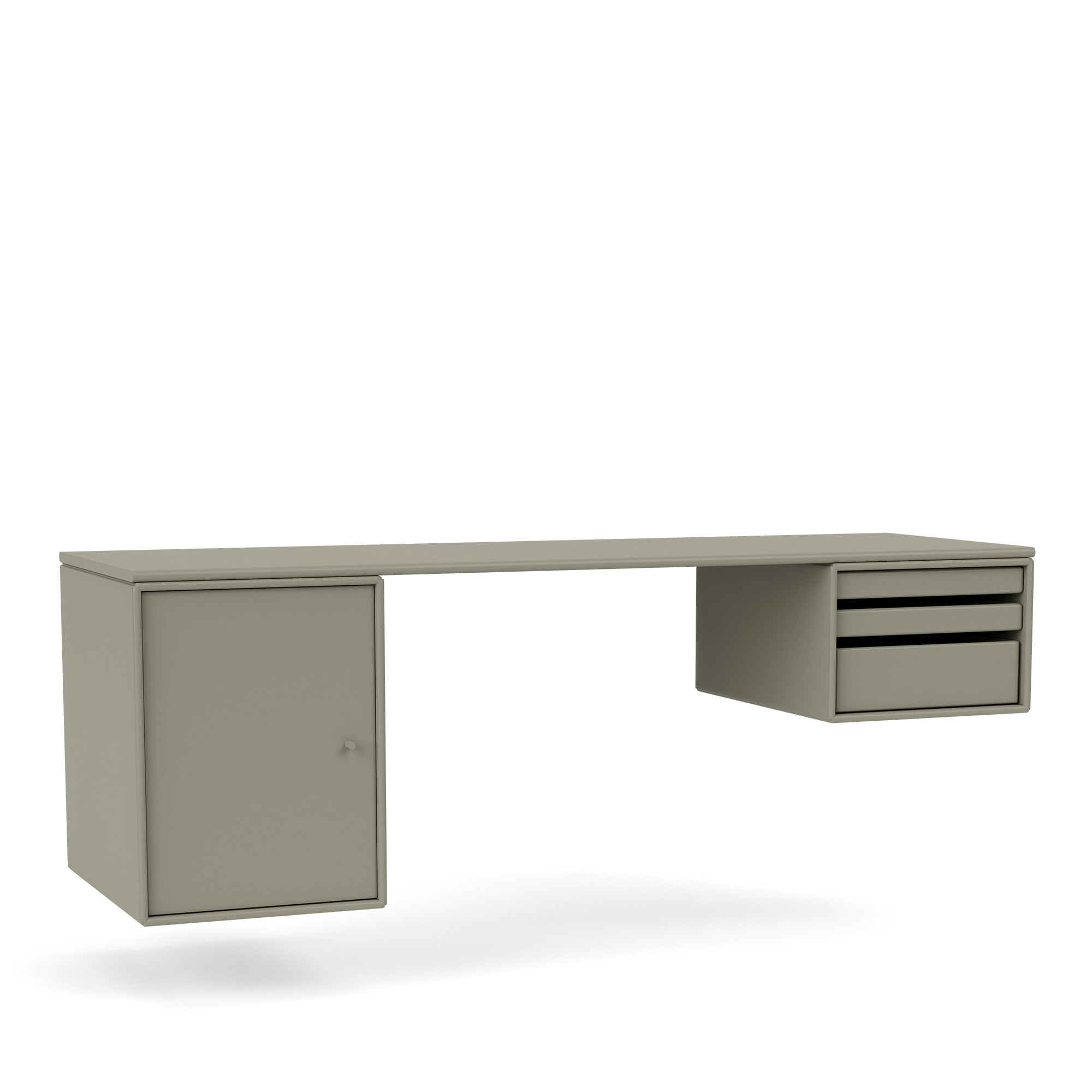 montana - workshop work desk 144-fennel 04 suspension rails - skrivbord - peter j. lassen - grön - trä