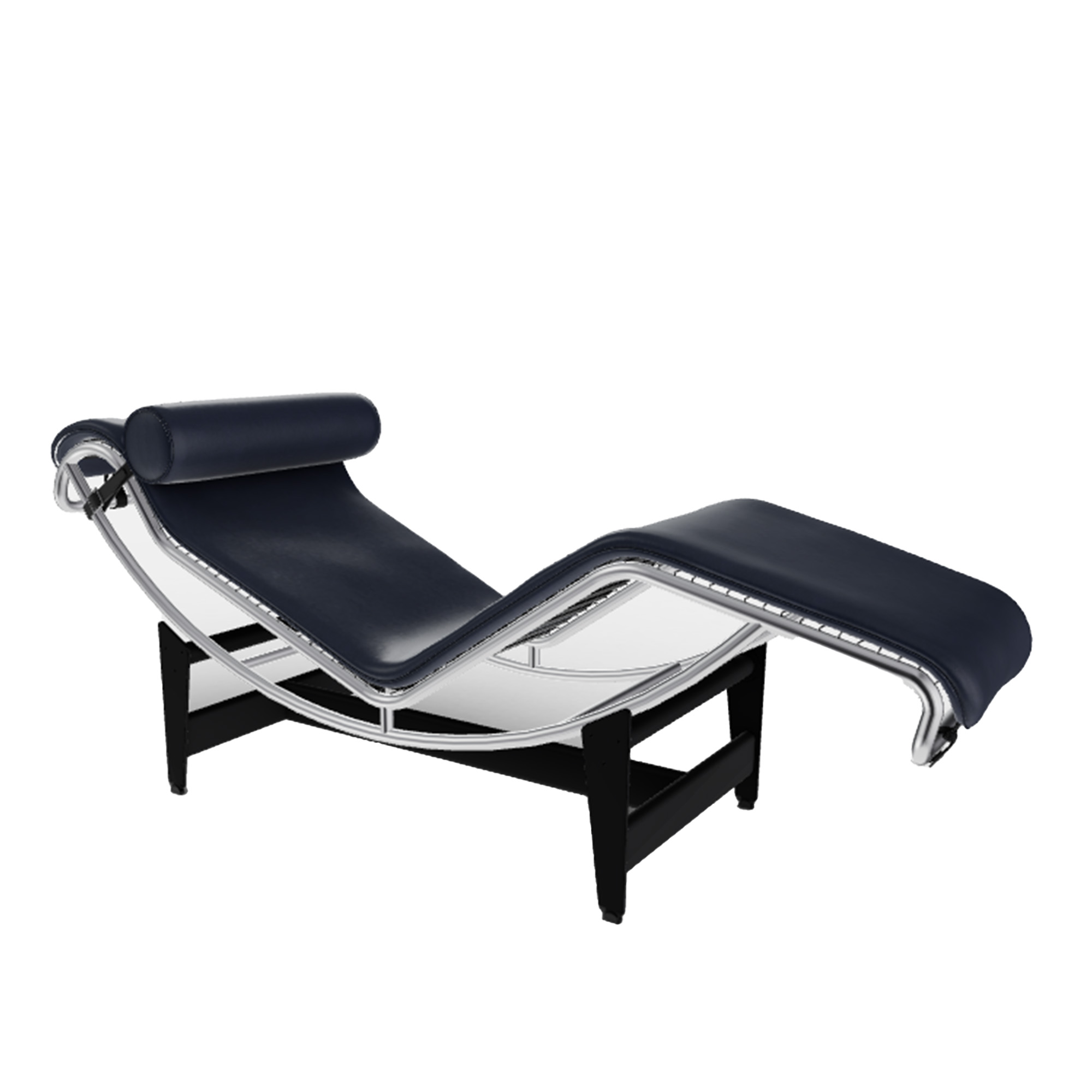 Cassina - LC4 Chaise Longue Leather, LCX - 13X420 - Liggfåtöljer - designer_charlotte_perriand,designer_le_corbusier,designer_pierre_jeanneret - Blå - Läder/Metall