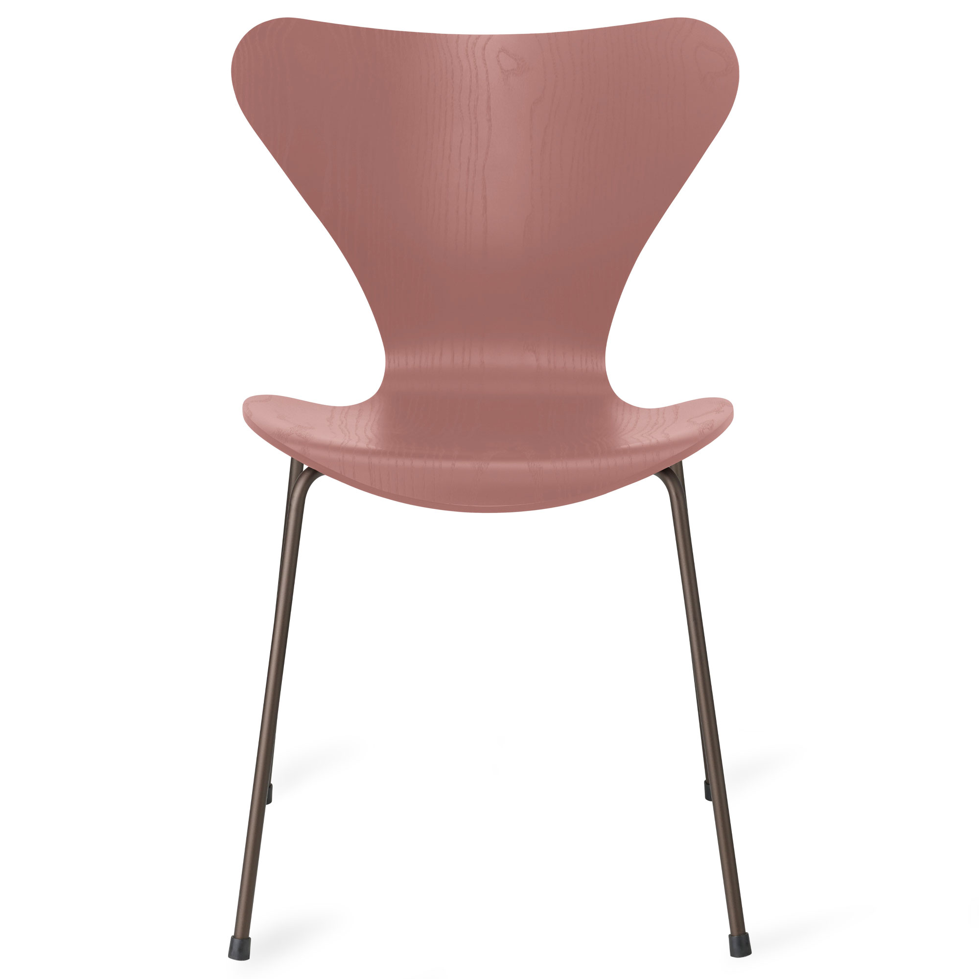 Fritz Hansen - Sjuan 3107 stol f&auml;rgad askfan&eacute;r brown bronze / wild rose - Matstolar - Arne Jacobsen - Rosa - Metall/Tr&auml;