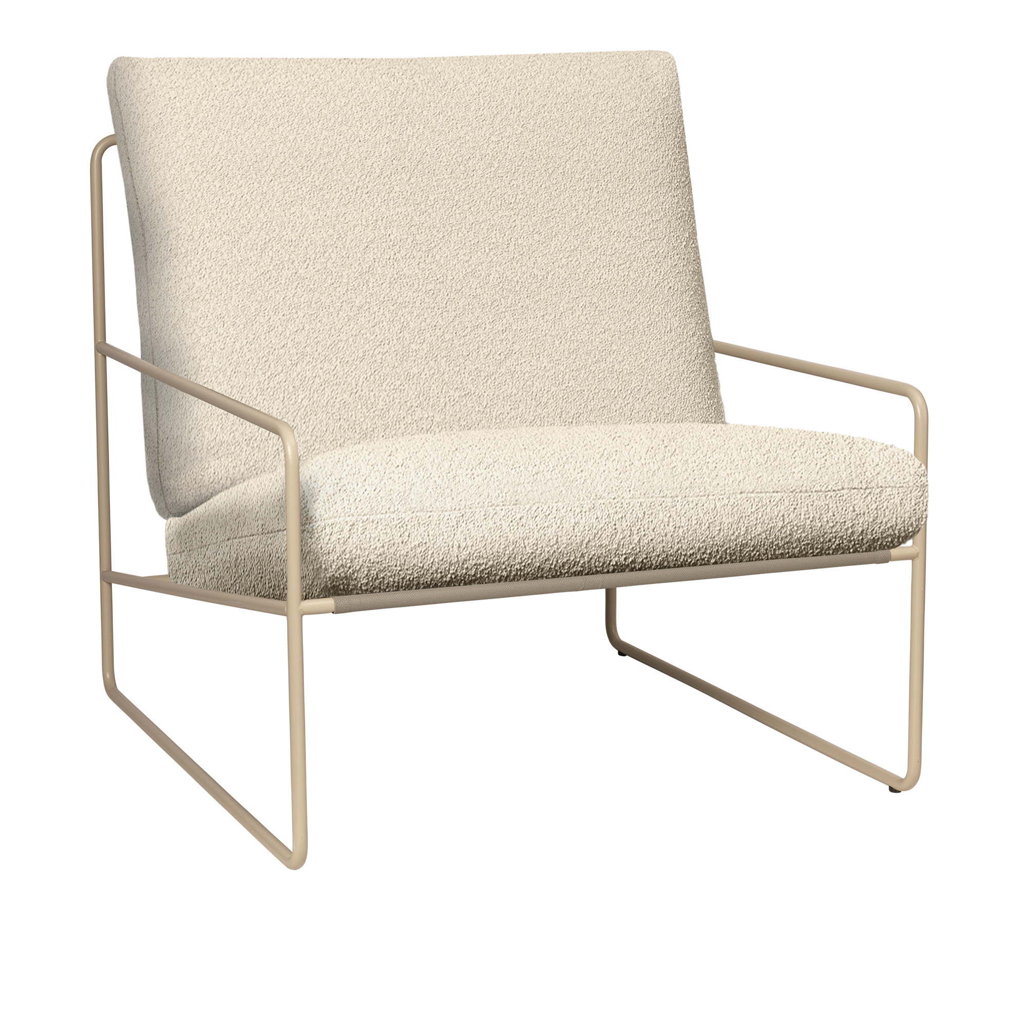 Ferm Living - Desert 1-seater Pure Bouclé - Cashmere/Off-white - Fåtöljer utomhus - Vit - Plast | Utemöbler - Loungemöbler - Fåtöljer Utomhus | Möbelexperten