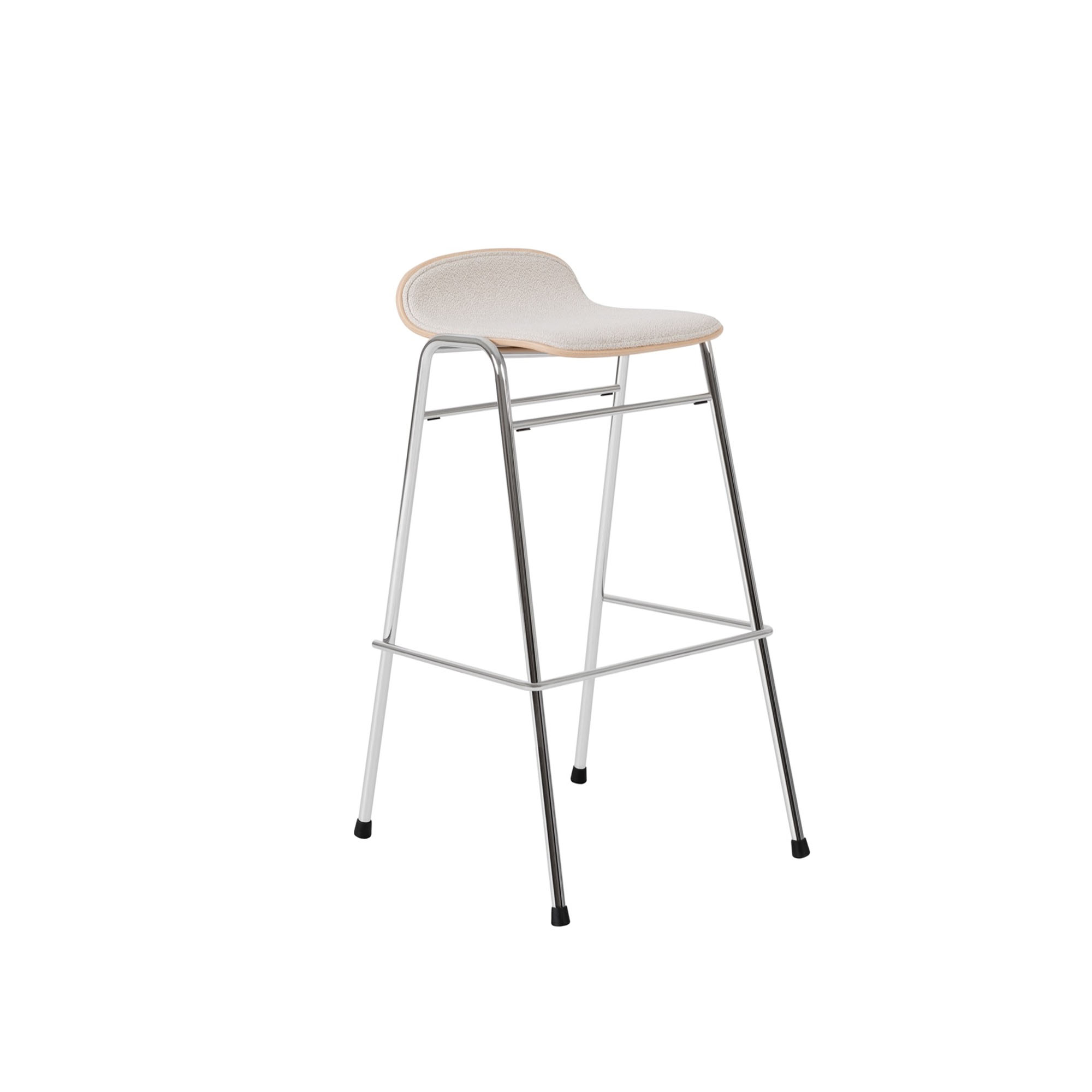 HEM - Touchwood Bar Stool - Calla/Chrome - Barstolar & barpallar - Lars Beller Fjetland - Silver,Beige - Metall/Trä/Syntetiskt/Ull