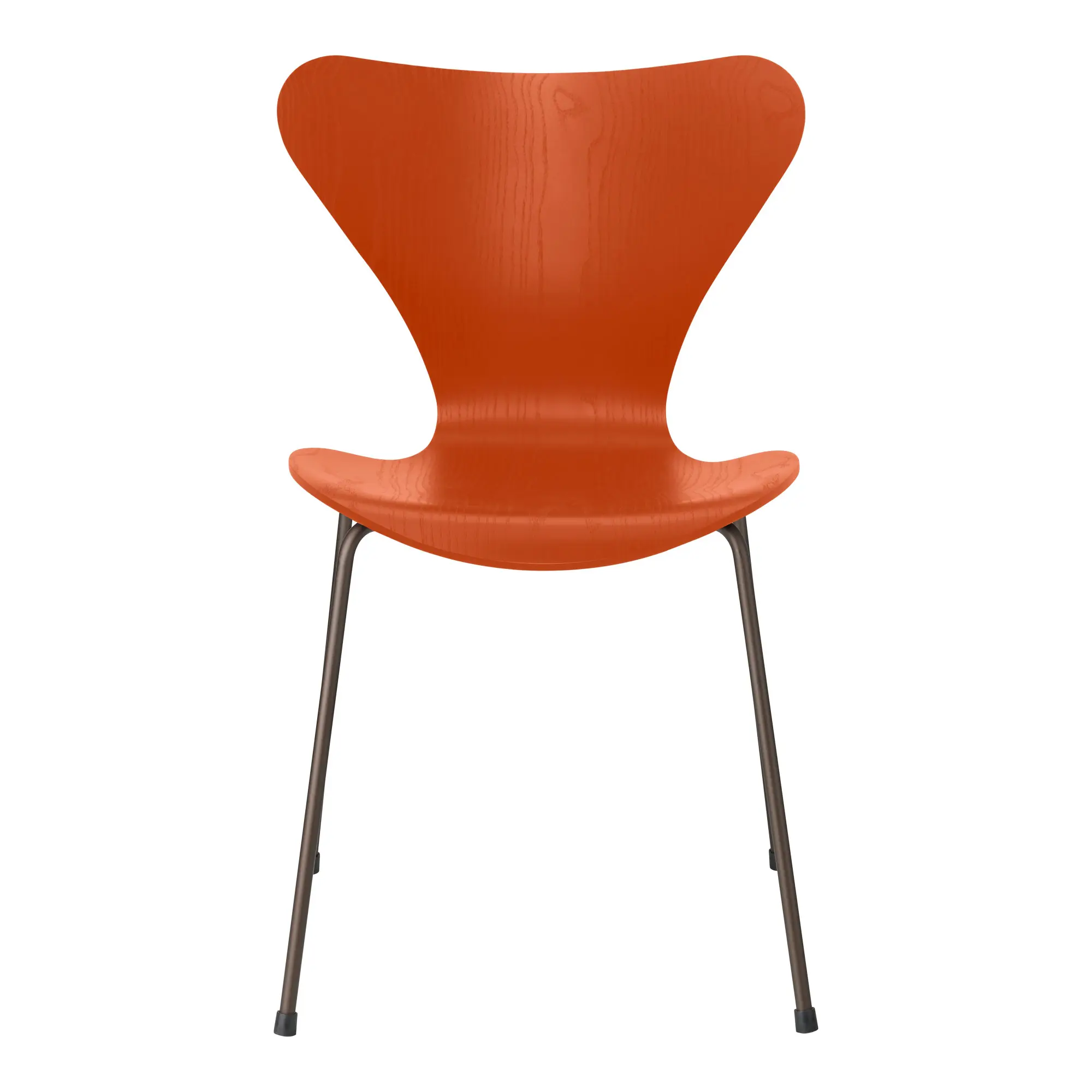 Series 7 stol 3107 farget askfiner stålram brun bronse