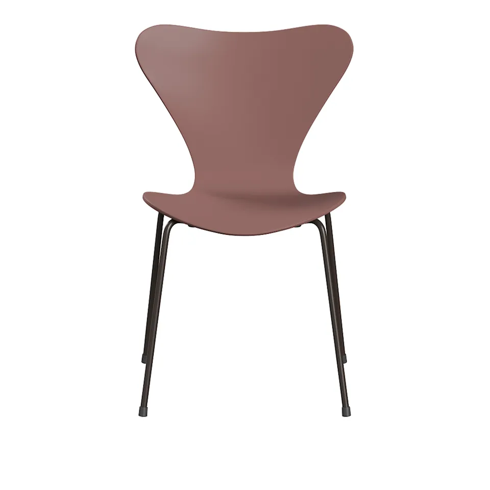 Series 7 stol 3107 bøkfiner stålunderstell brun bronse