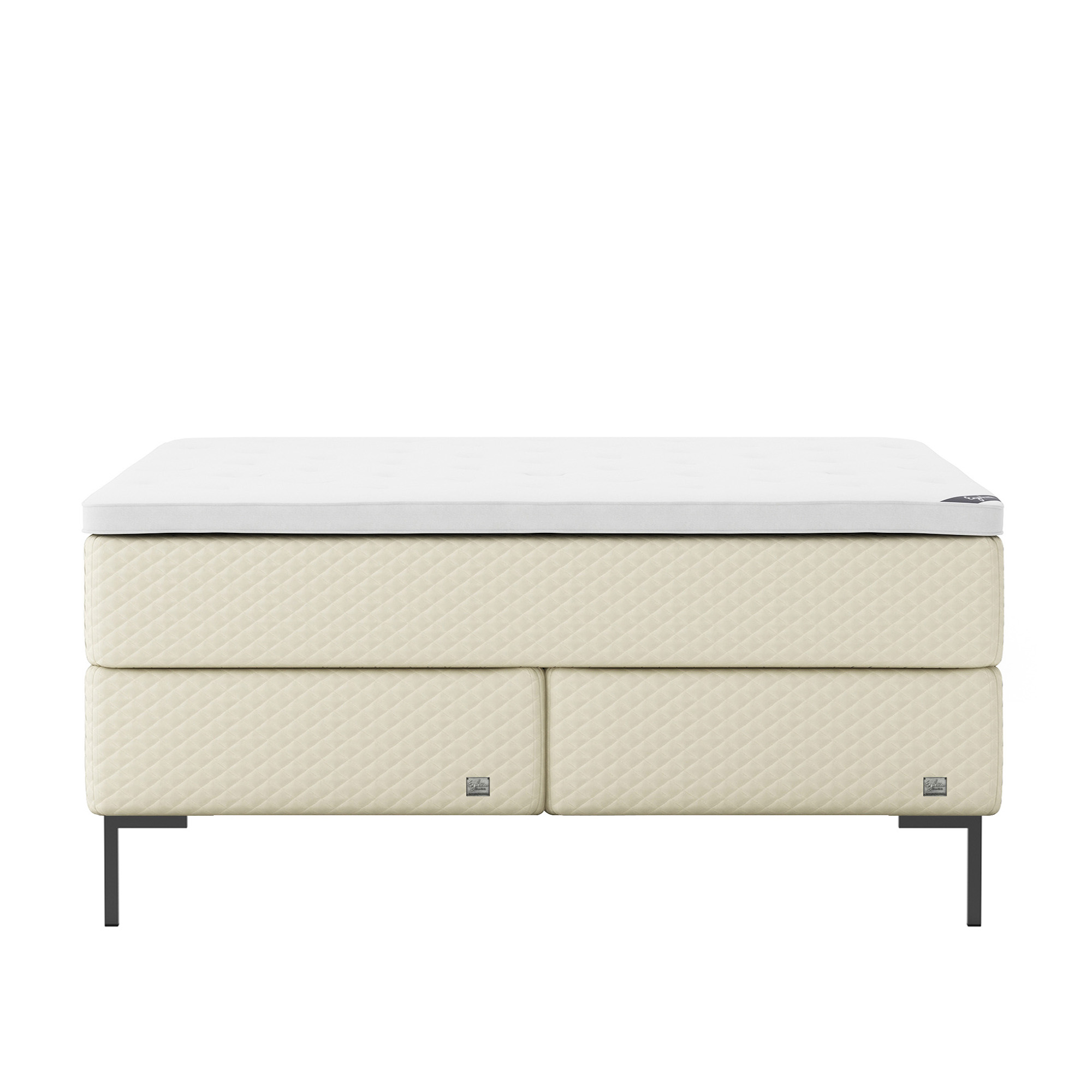 englesson - superior kontinental firm 180wx210l pearl dubbelsäng, sängben metall svarta 19 cm, bäddmadrass superior - sängar - beige