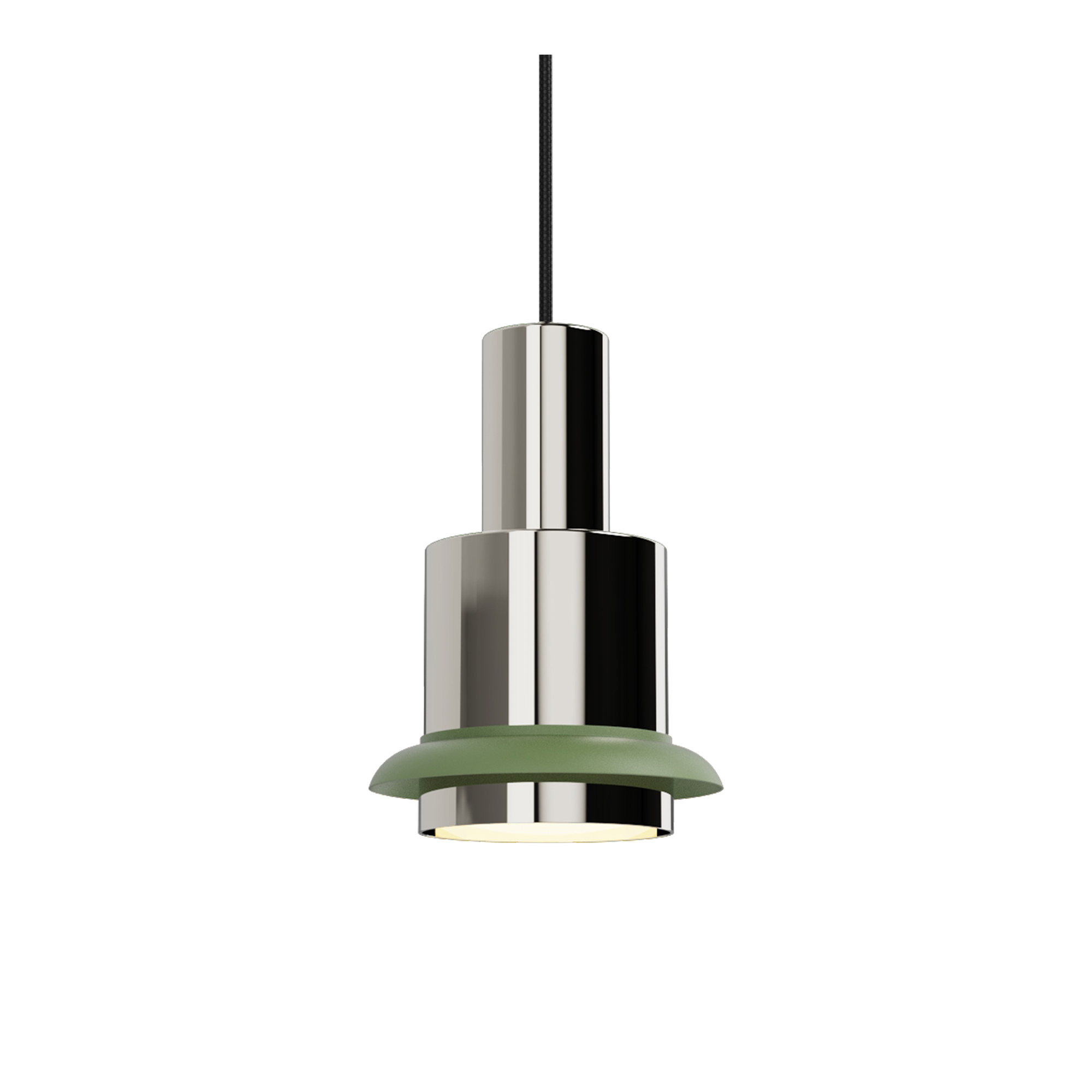DCWéditions - Chaumont 190 Pendant lamp Ø19 cm H28 cm – Nickel & Green - Pendellampor - Marc Held - Grön | Belysning - Taklampor - Pendellampor | Möbelexperten