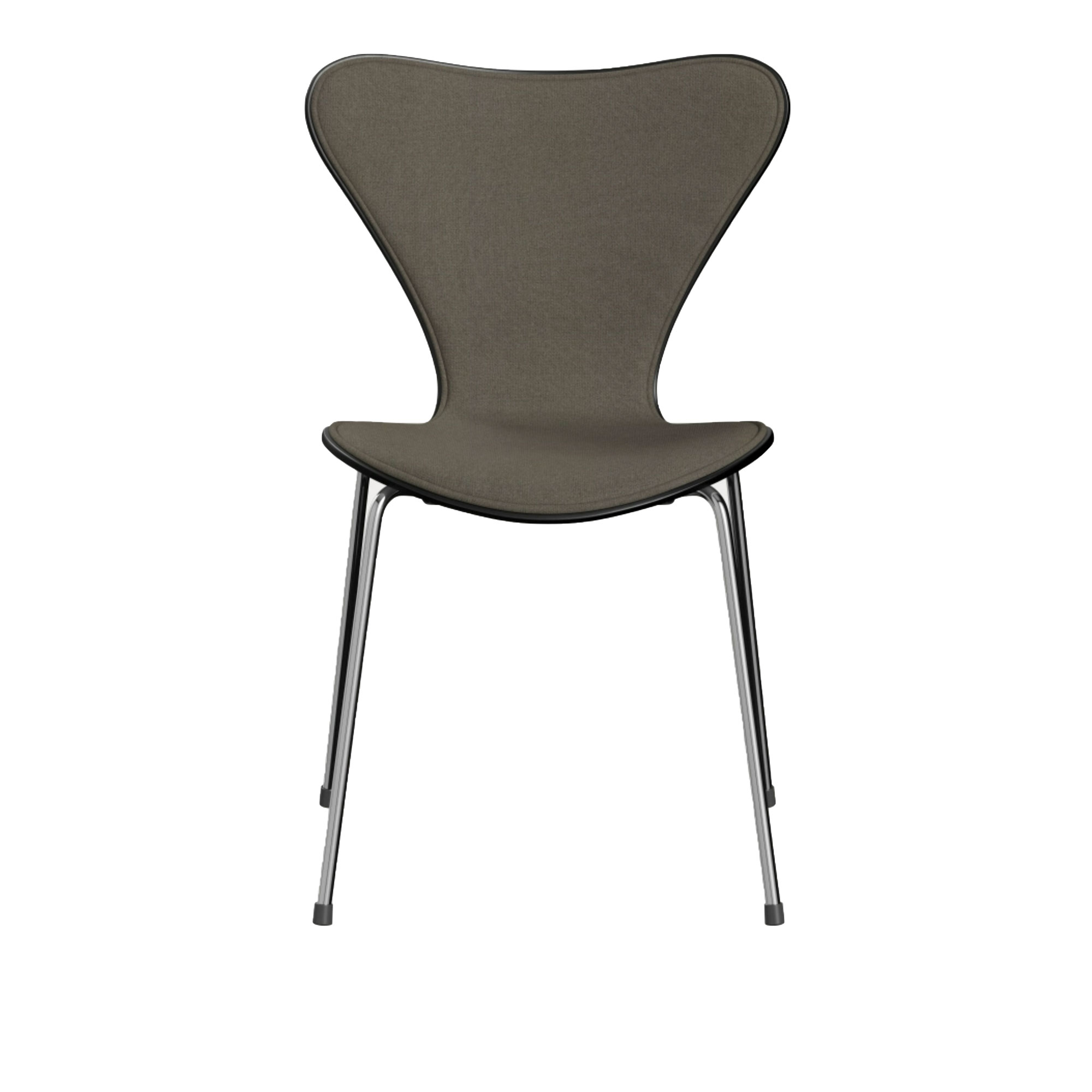 Fritz Hansen - 3107 Sjuan - Framsidesklädd, Black, Tyg, Tonus 613 - Matstolar - designer_arne_jacobsen - Brun - Metall/Trä/Textilmaterial