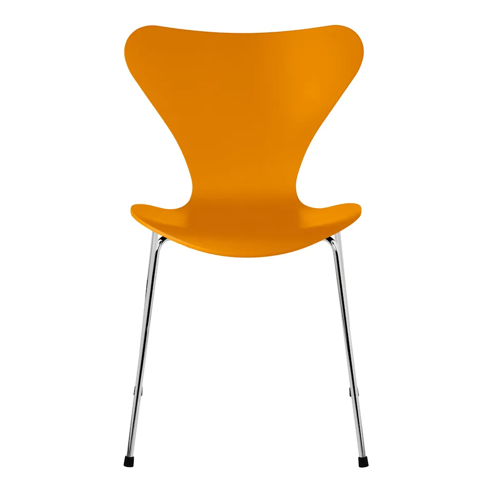 Series 7 stol 3107 bøkfiner stålunderstell krom