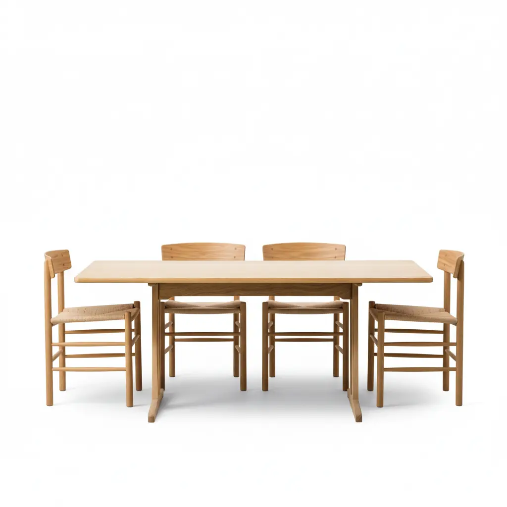 Mogensen C18 matbord & Mogensen J39 matstol 4 st – oljad ek
